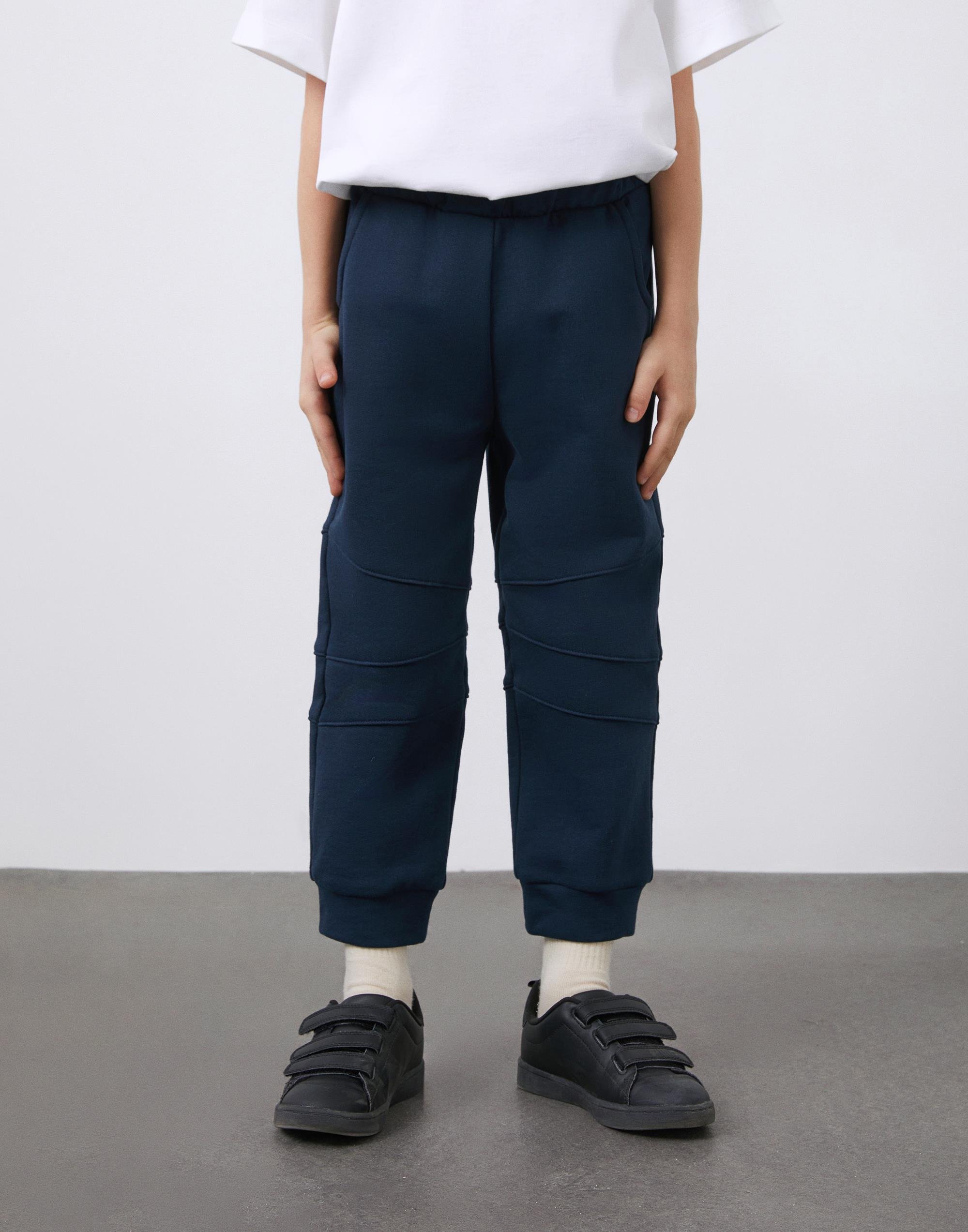 Dikiş Detaylı Beli Lastikli Lacivert Erkek Çocuk Jogger Pantolon - junior, designer dresses, bachelorette, party dresses and graduation dresses.