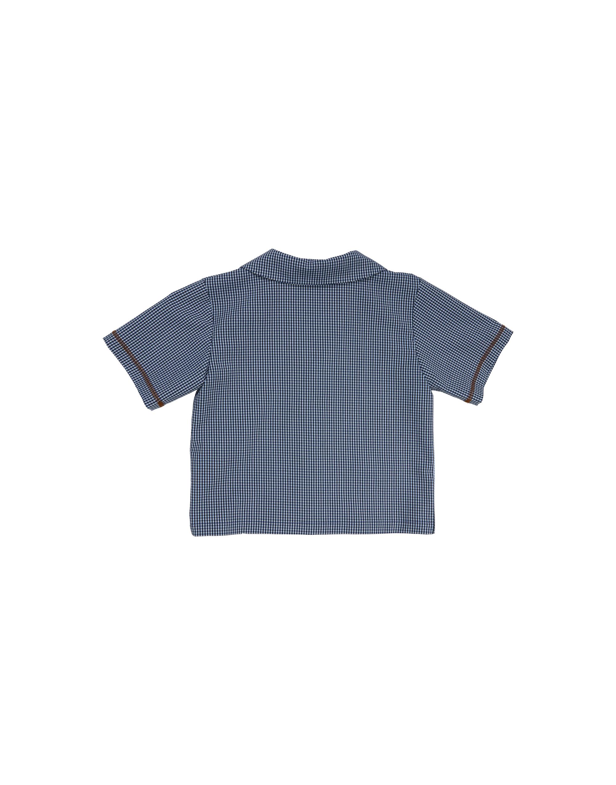 Dikiş Detaylı Cepli Desenli Lacivert Gömlek - junior, designer dresses, bachelorette, party dresses and graduation dresses.