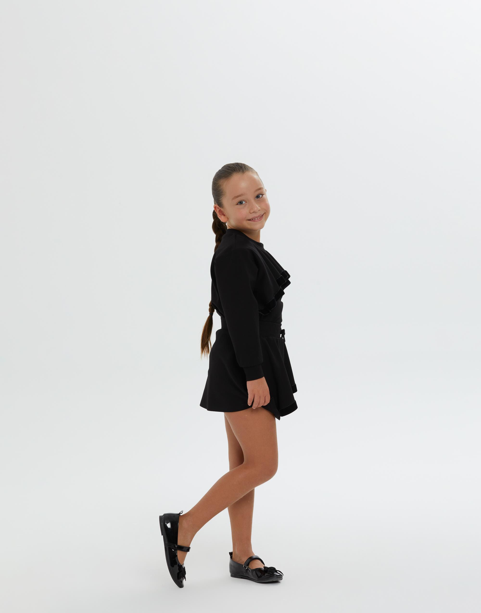 Diz Üstü Siyah Kız Çocuk Kısa Etek - junior, designer dresses, bachelorette, party dresses and graduation dresses.