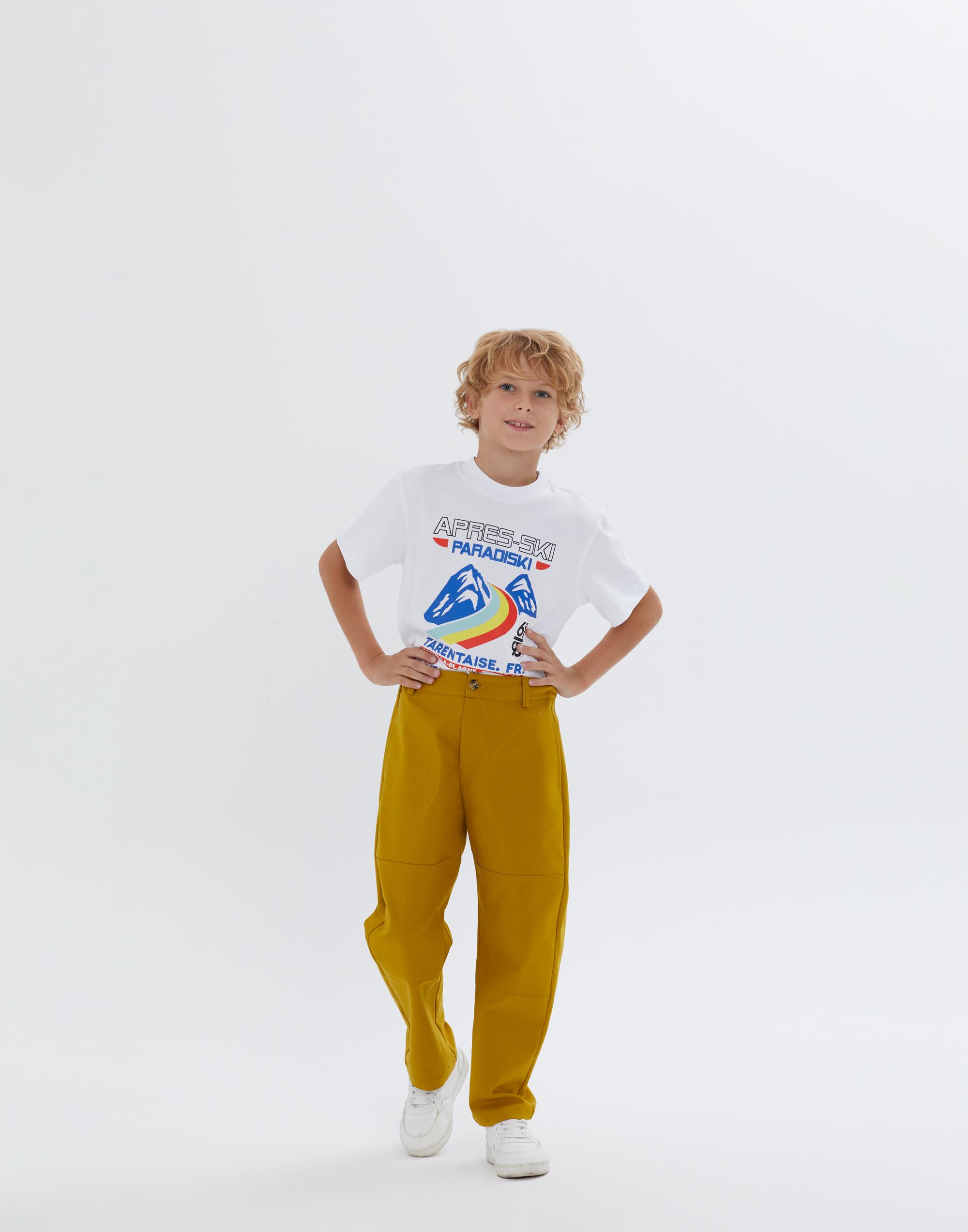 Düğme Ve Fermuar Kapamalı Cepli Sarı Erkek Çocuk Pantolon - junior, designer dresses, bachelorette, party dresses and graduation dresses.