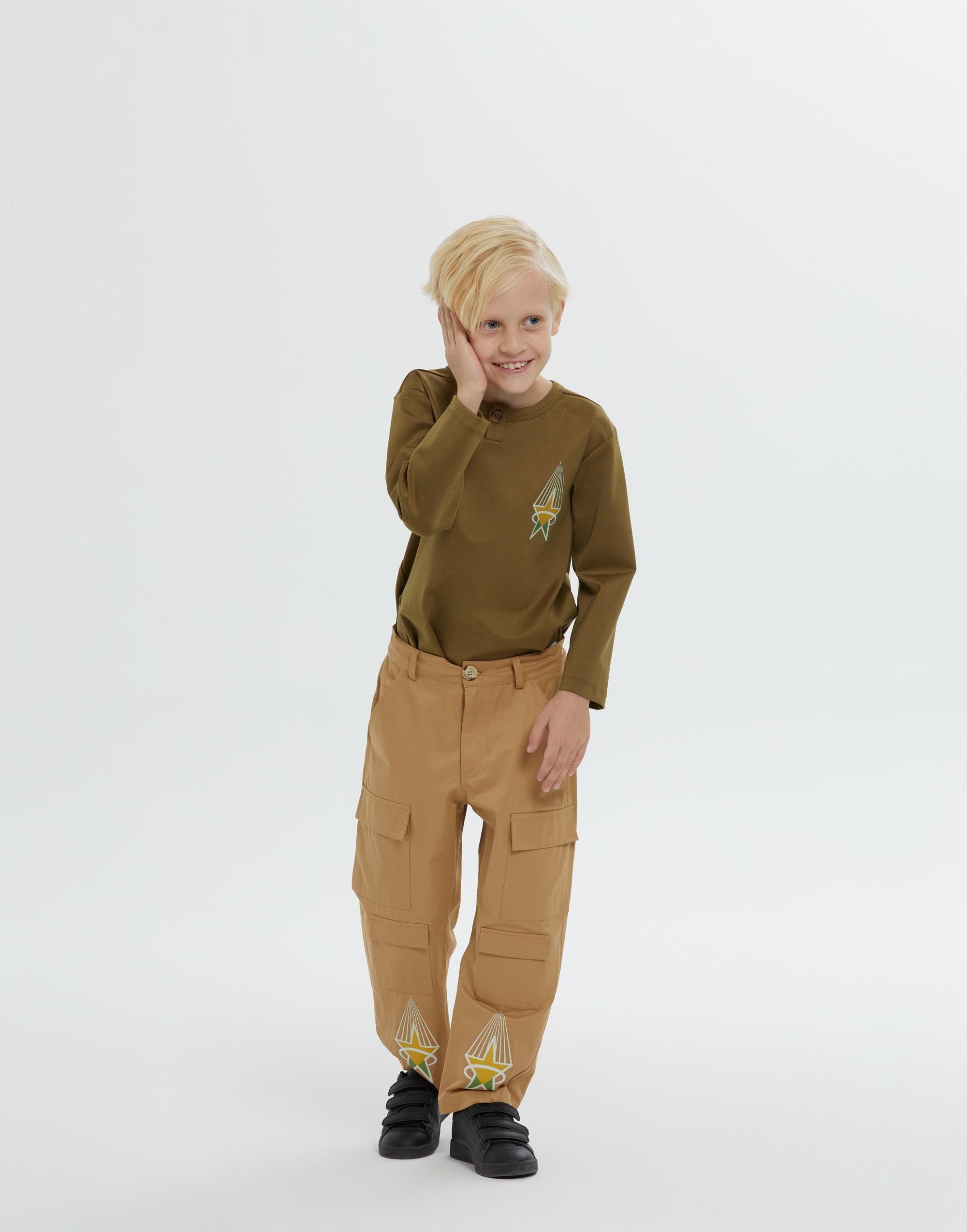 Düğme Ve Fermuar Kapamalı Kahverengi Erkek Çocuk Pantolon - junior, designer dresses, bachelorette, party dresses and graduation dresses.