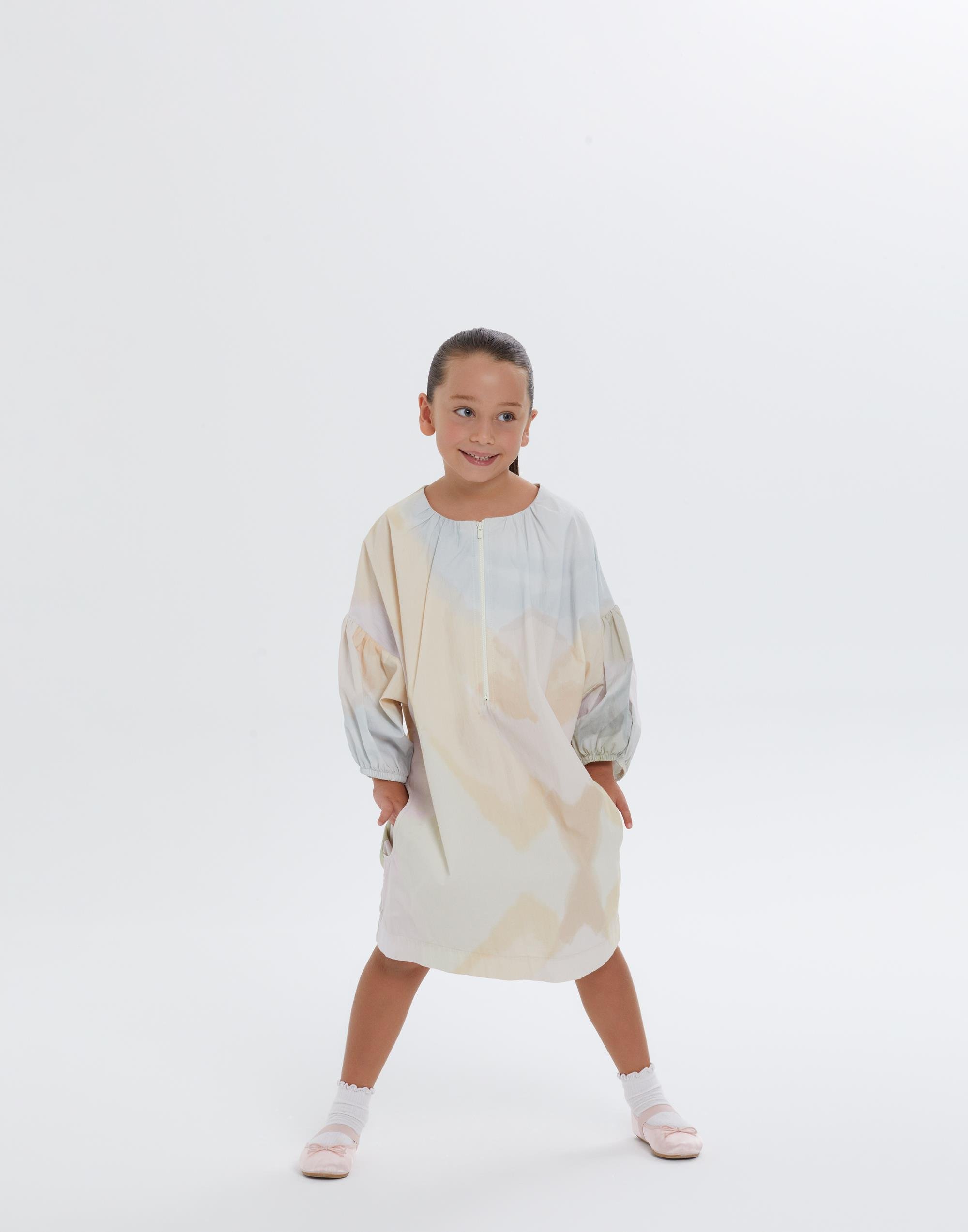 Düşük Omuzlu Kollardan Ve Yakadan Büzgülü Cepli Kız Çocuk Elbise - junior, designer dresses, bachelorette, party dresses and graduation dresses.