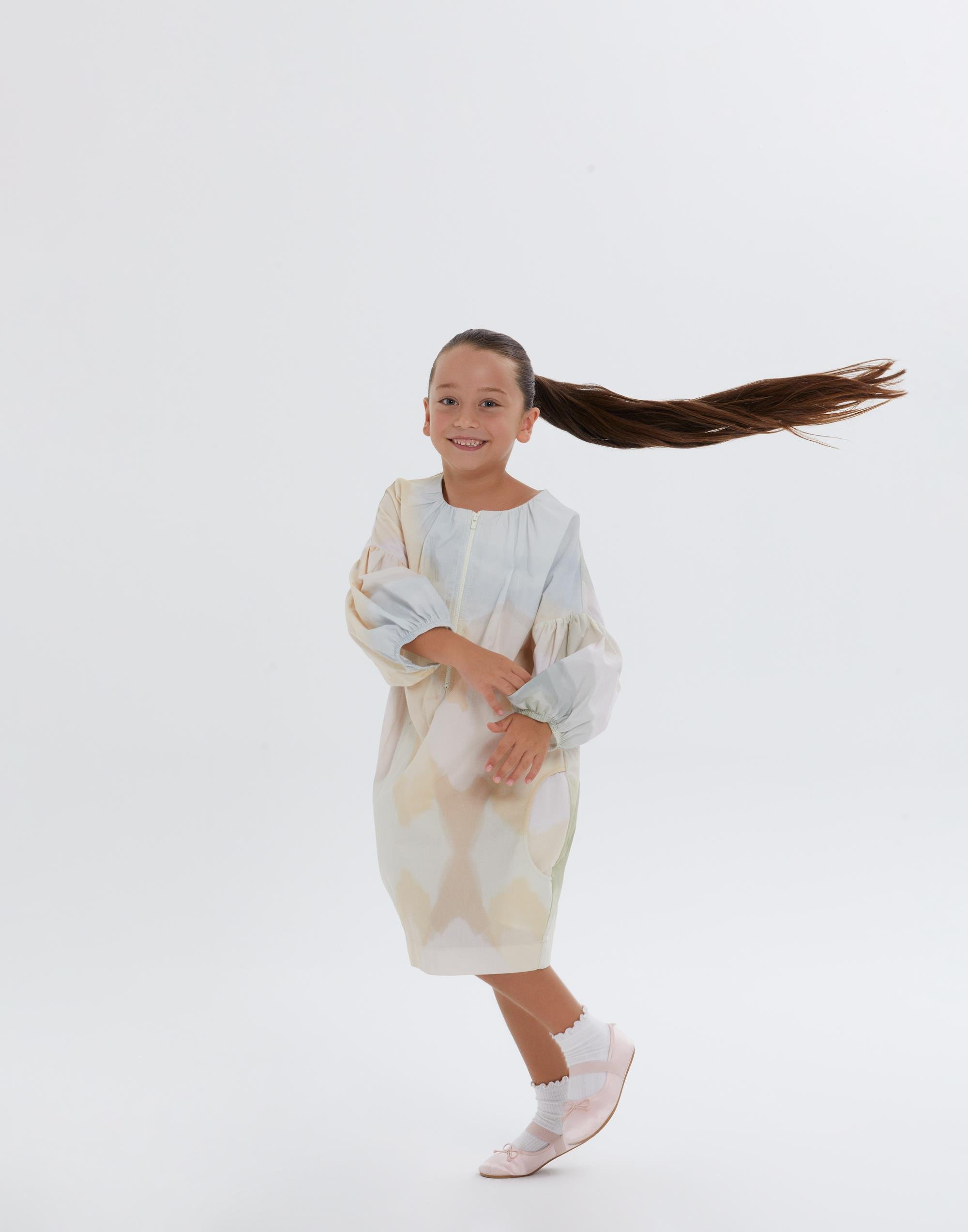 Düşük Omuzlu Kollardan Ve Yakadan Büzgülü Cepli Kız Çocuk Elbise - junior, designer dresses, bachelorette, party dresses and graduation dresses.