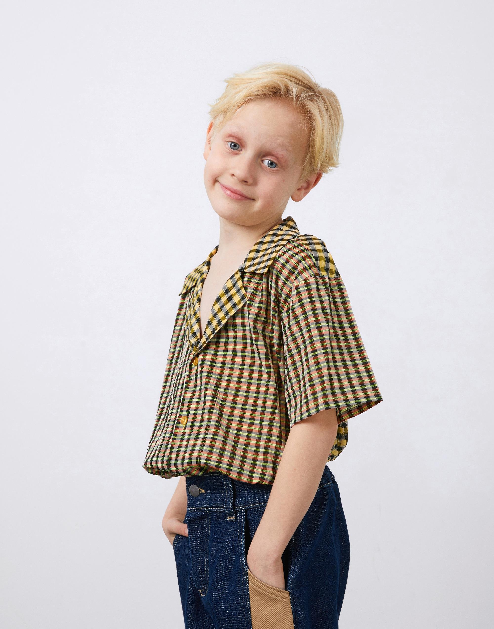 Plaid Yellow Boy's Tshirt - junior, designer dresses, bachelorette, party dresses and graduation dresses.