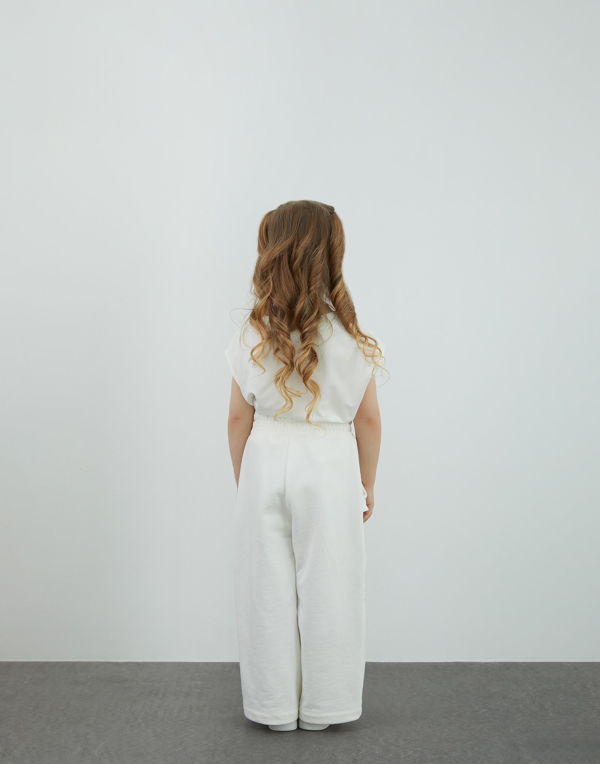 Fırfır Nakış Detaylı Ekru Pantolon - junior, designer dresses, bachelorette, party dresses and graduation dresses.