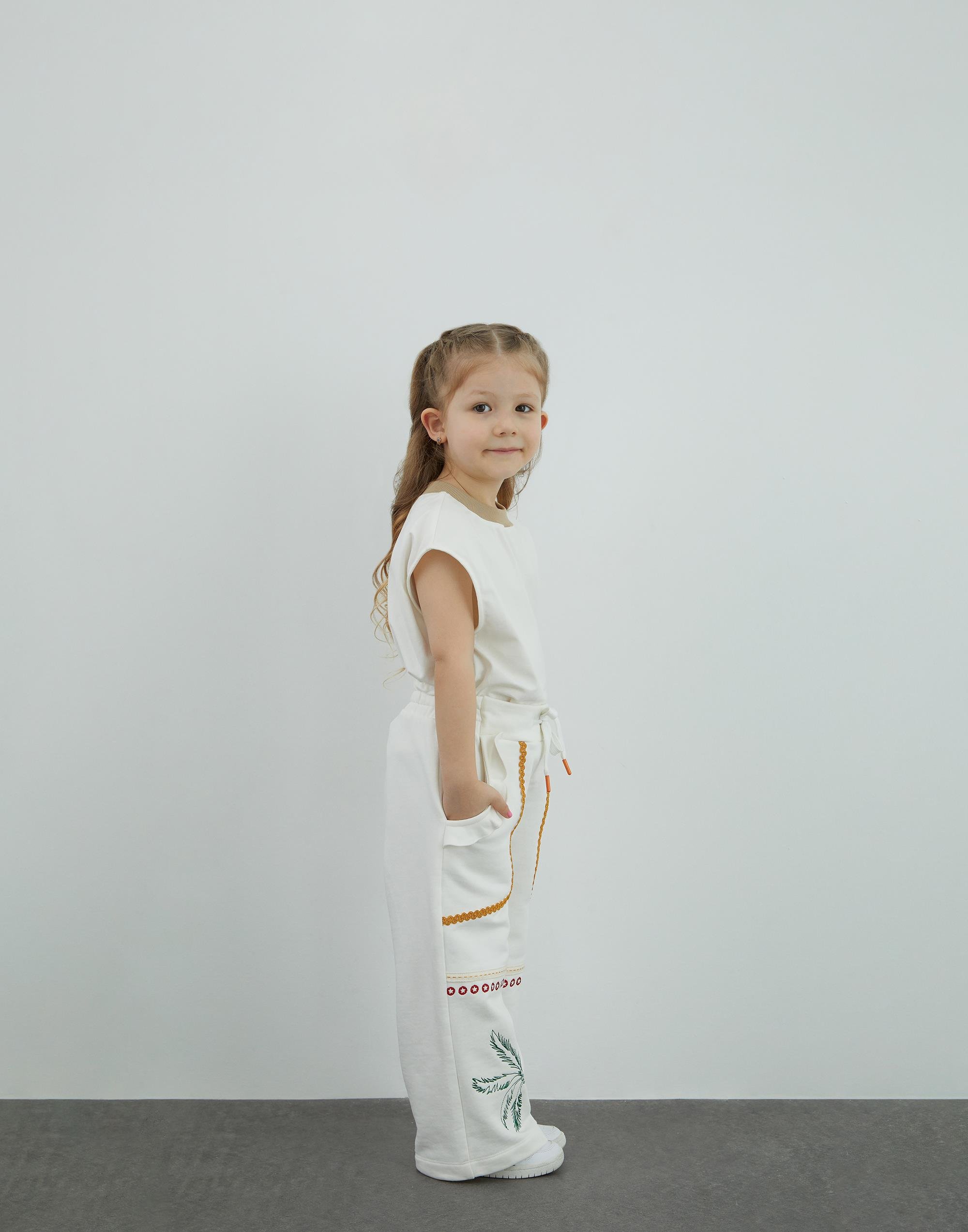 Fırfır Nakış Detaylı Ekru Pantolon - junior, designer dresses, bachelorette, party dresses and graduation dresses.