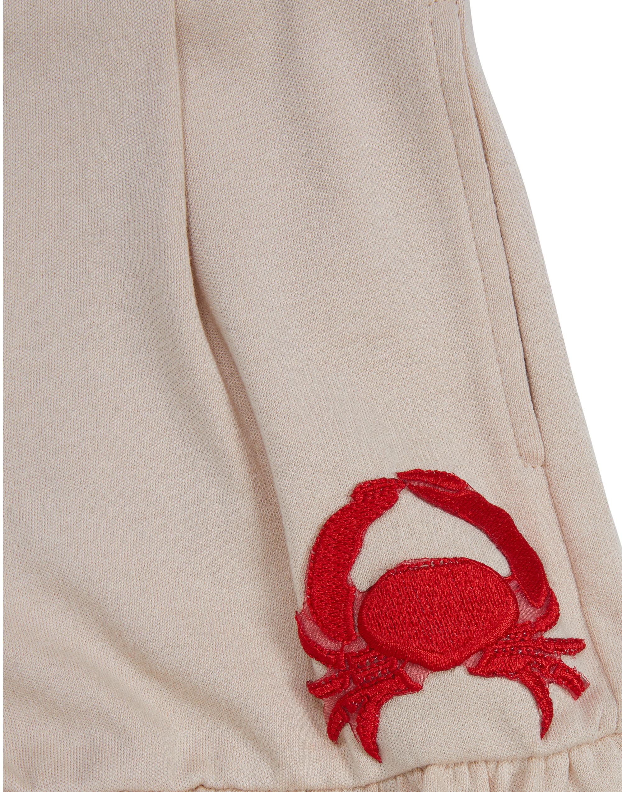 Fırfırlı Kırmızı Yengeç Nakışlı Bej Şort - junior, designer dresses, bachelorette, party dresses and graduation dresses.