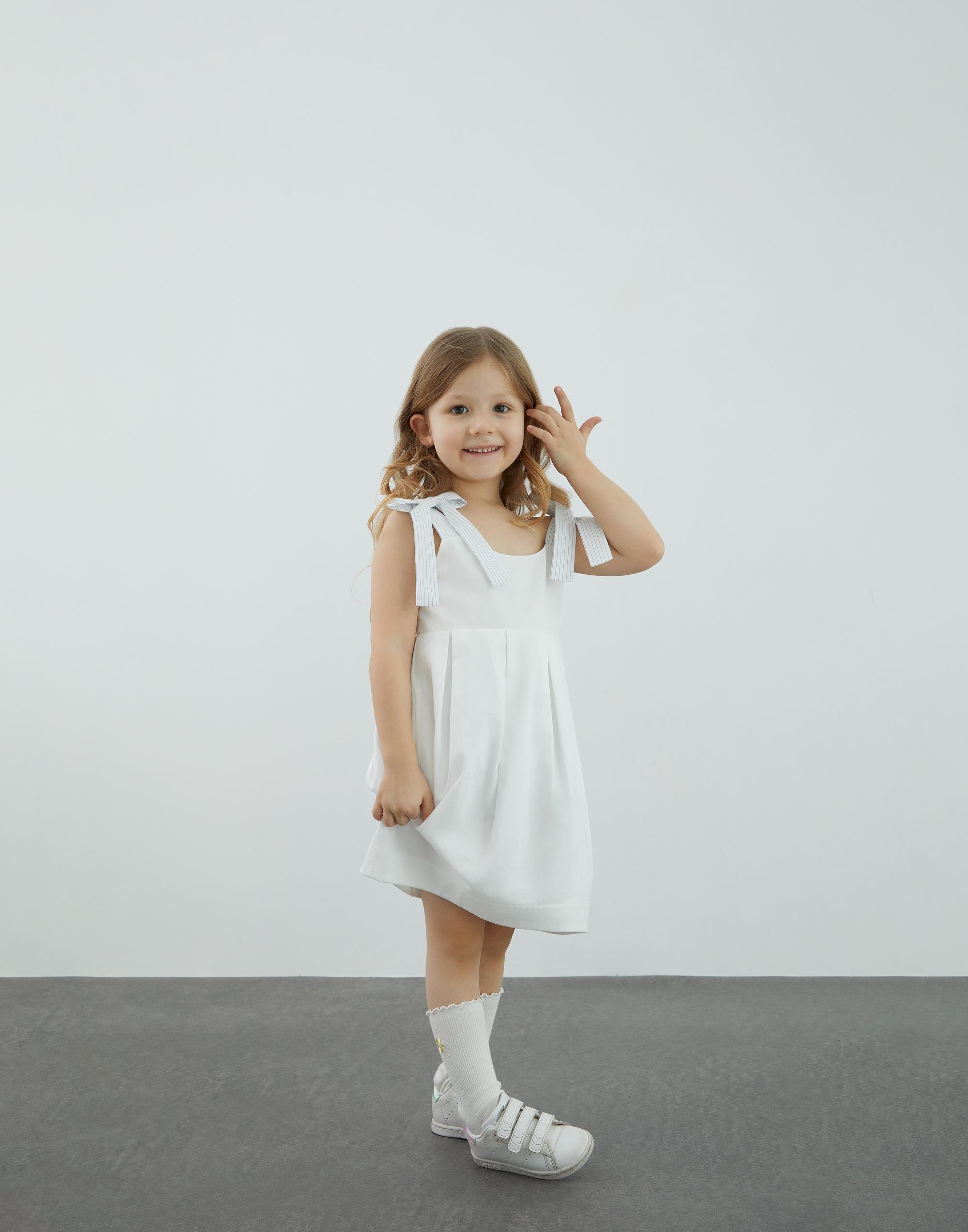 Garni Detaylı Ekru Poplin Elbise - junior, designer dresses, bachelorette, party dresses and graduation dresses.