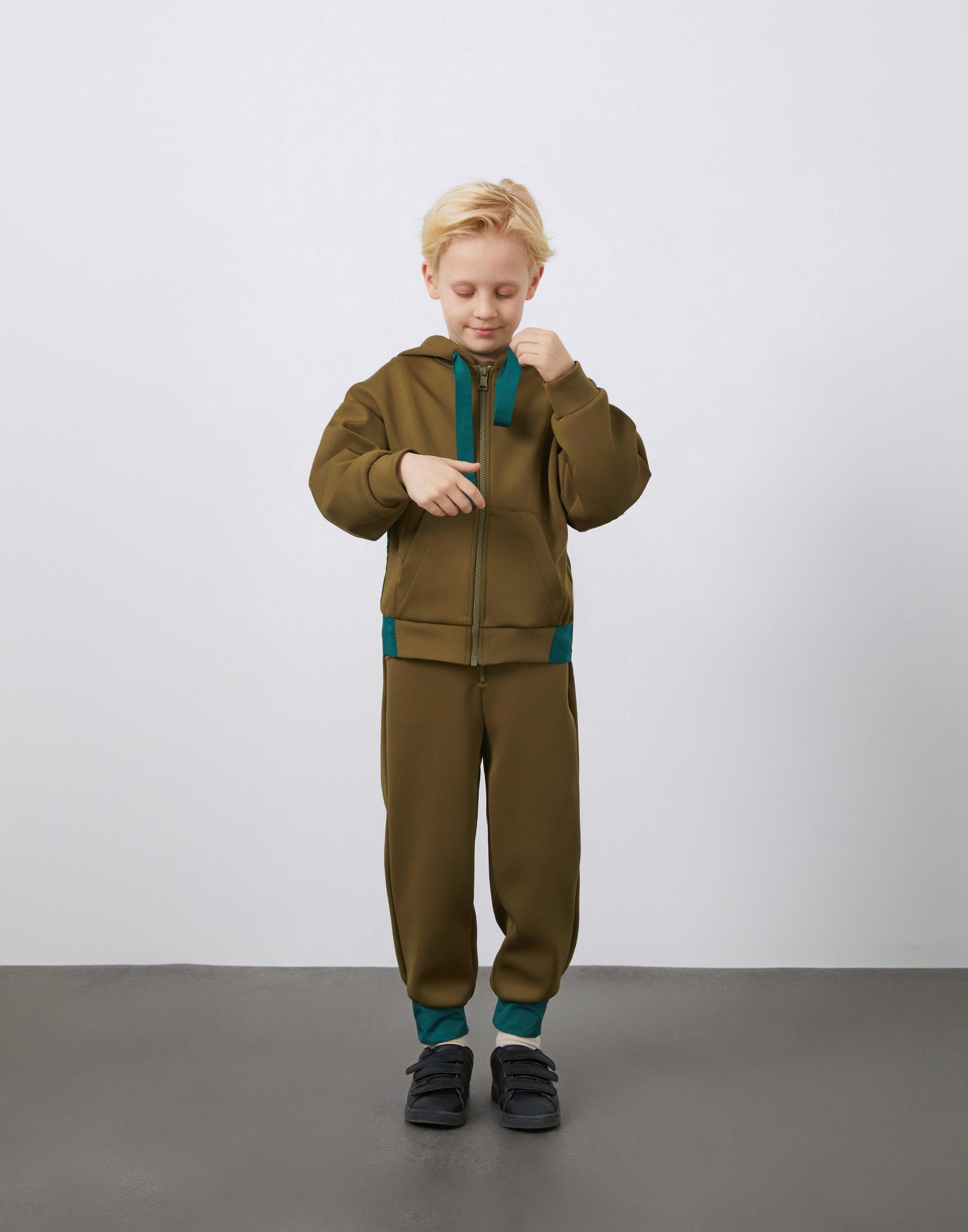 Garni Detailed Zippered Green Boy's Sweatshirt - junior, designer dresses, bachelorette, party dresses and graduation dresses.