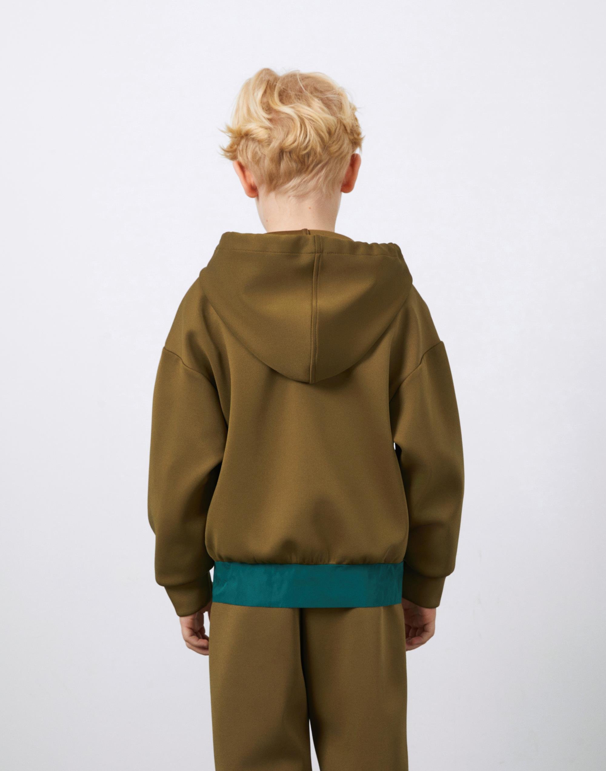 Garni Detailed Zippered Green Boy's Sweatshirt - junior, designer dresses, bachelorette, party dresses and graduation dresses.