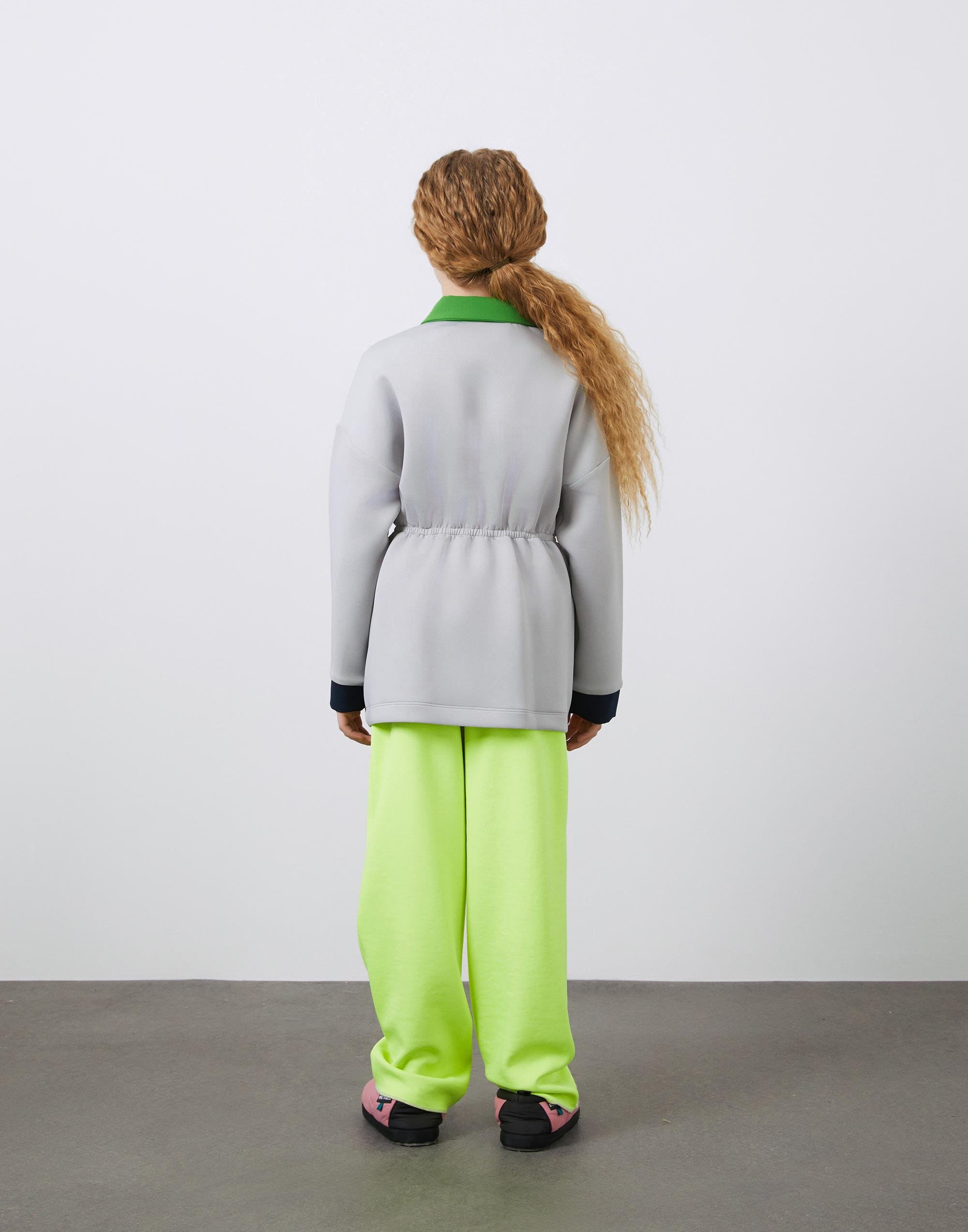 Garni Ve Aplike Detaylı Fermuarlı Mavi Kız Çocuk Ceket - junior, designer dresses, bachelorette, party dresses and graduation dresses.