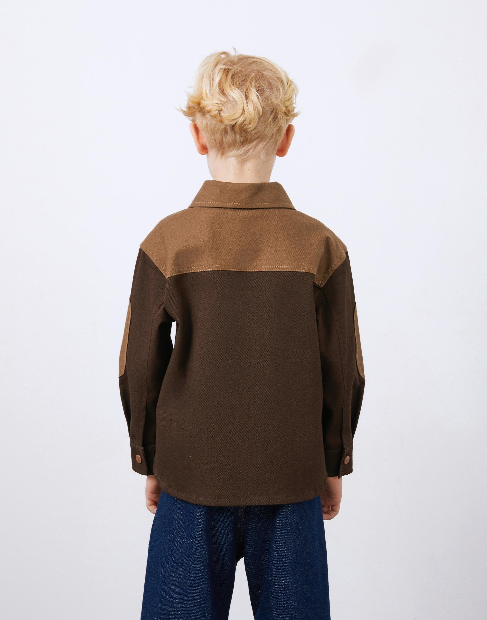 Garni ve Cep Detaylı Kahverengi Erkek Çocuk Fermuarlı Ceket - junior, designer dresses, bachelorette, party dresses and graduation dresses.