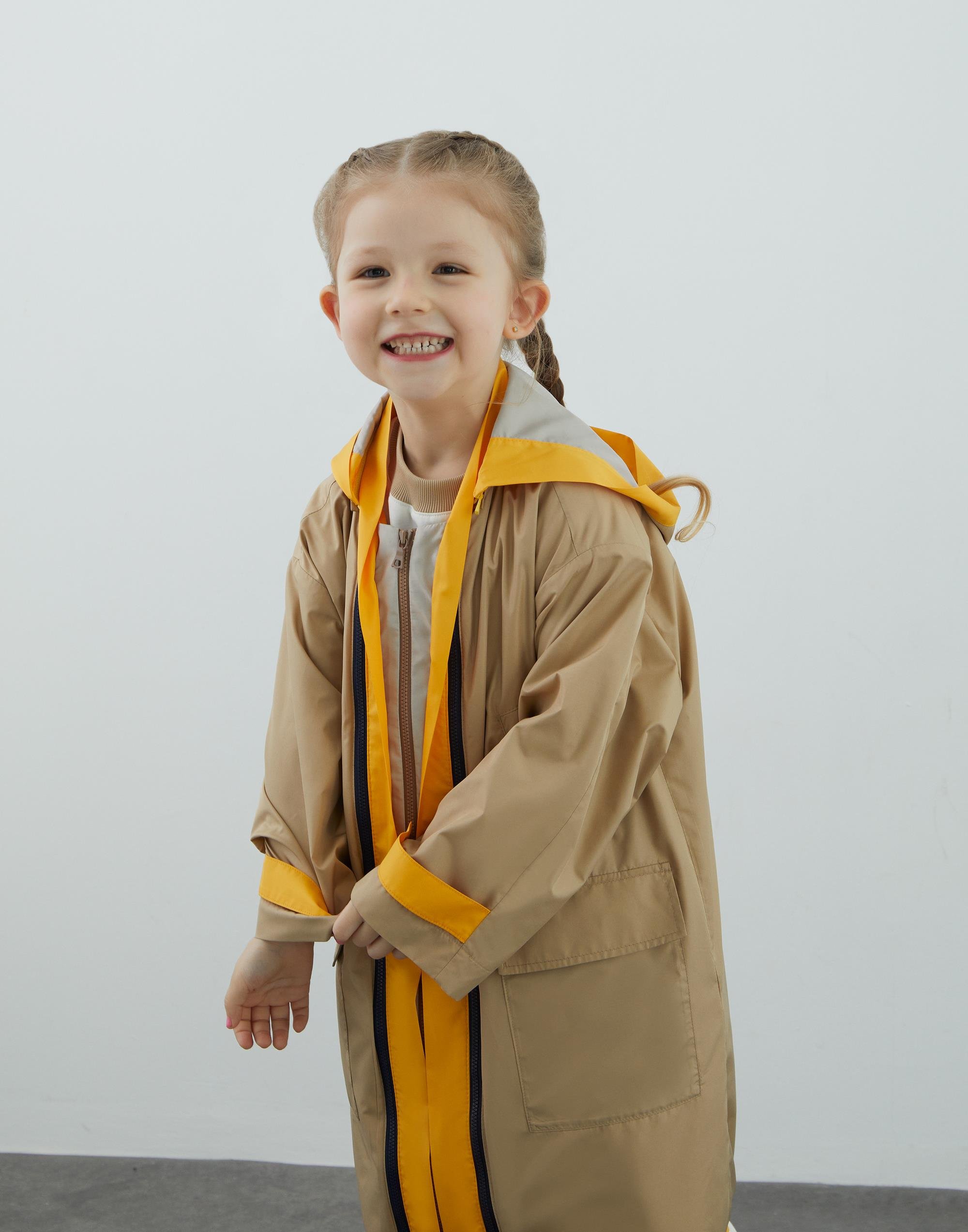 Garni Ve Fermuar Detaylı Bej Yamurluk - junior, designer dresses, bachelorette, party dresses and graduation dresses.