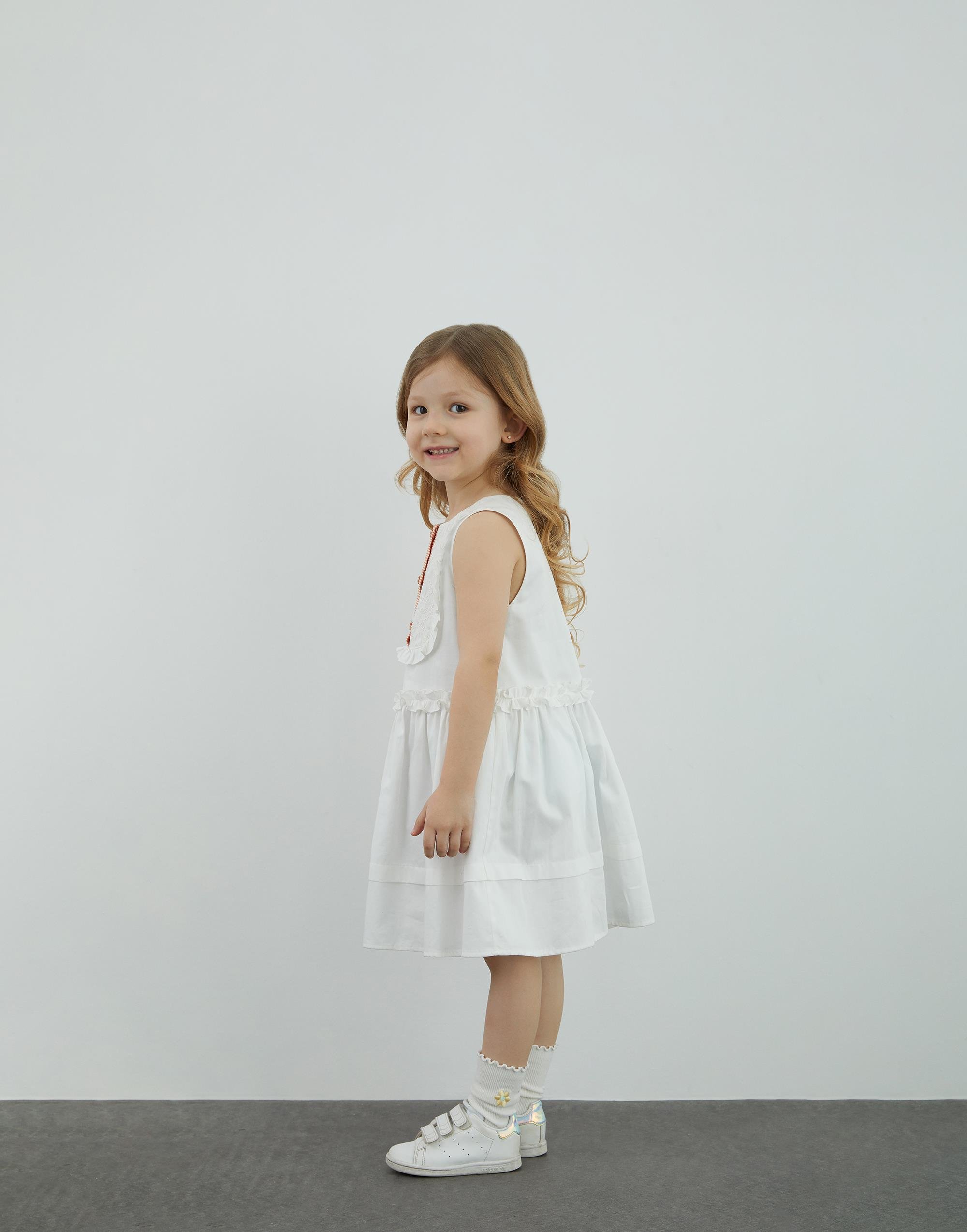 Garni Ve Nakış Detaylı Ekru Poplin Elbise - junior, designer dresses, bachelorette, party dresses and graduation dresses.