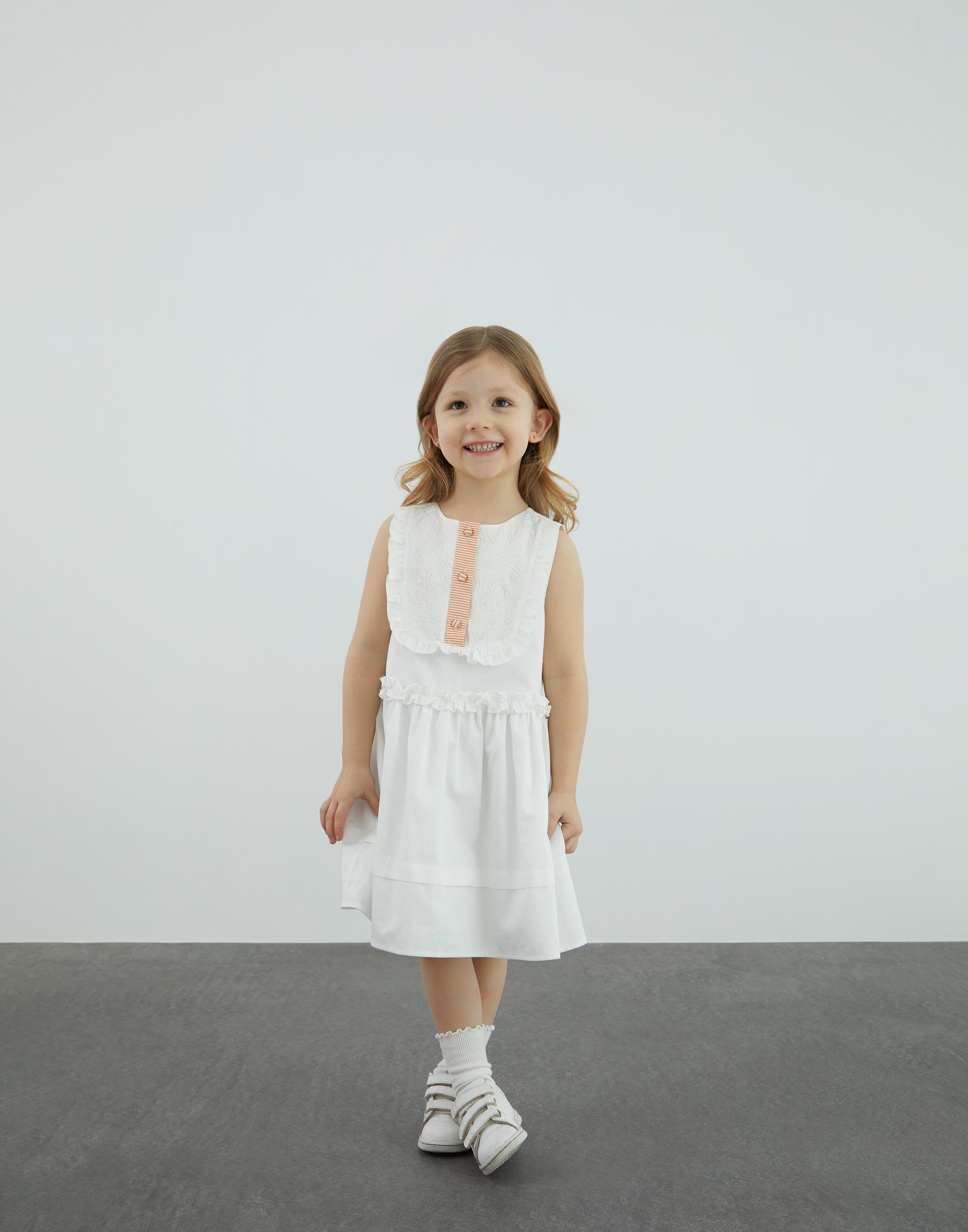 Garni Ve Nakış Detaylı Ekru Poplin Elbise - junior, designer dresses, bachelorette, party dresses and graduation dresses.