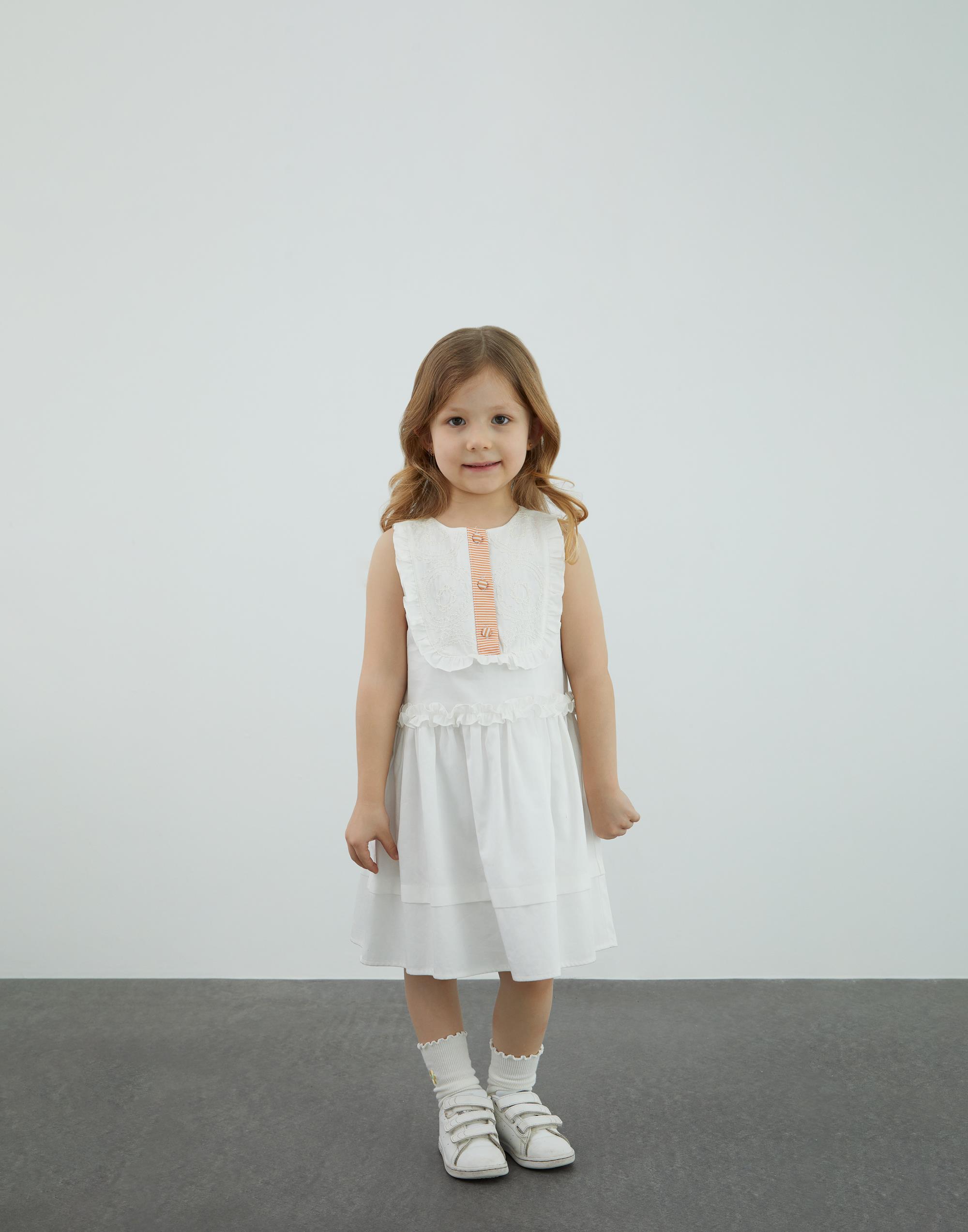 Garni Ve Nakış Detaylı Ekru Poplin Elbise - junior, designer dresses, bachelorette, party dresses and graduation dresses.