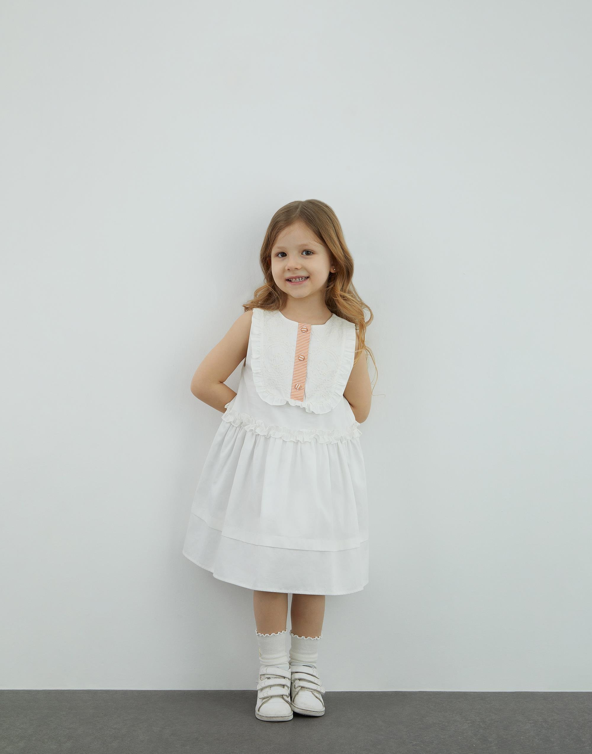 Garni Ve Nakış Detaylı Ekru Poplin Elbise - junior, designer dresses, bachelorette, party dresses and graduation dresses.