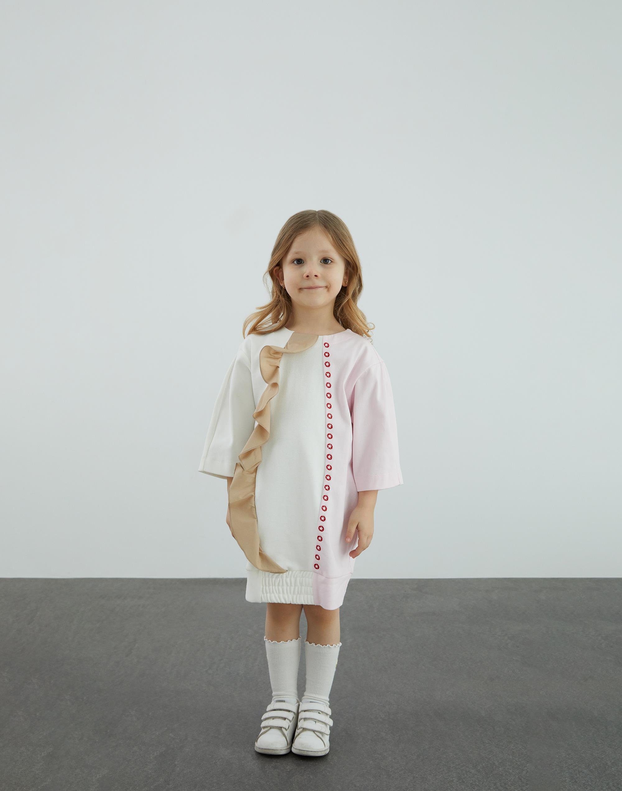 Garni Ve Nakış Detaylı Ekru Sweatshirt Elbise - junior, designer dresses, bachelorette, party dresses and graduation dresses.