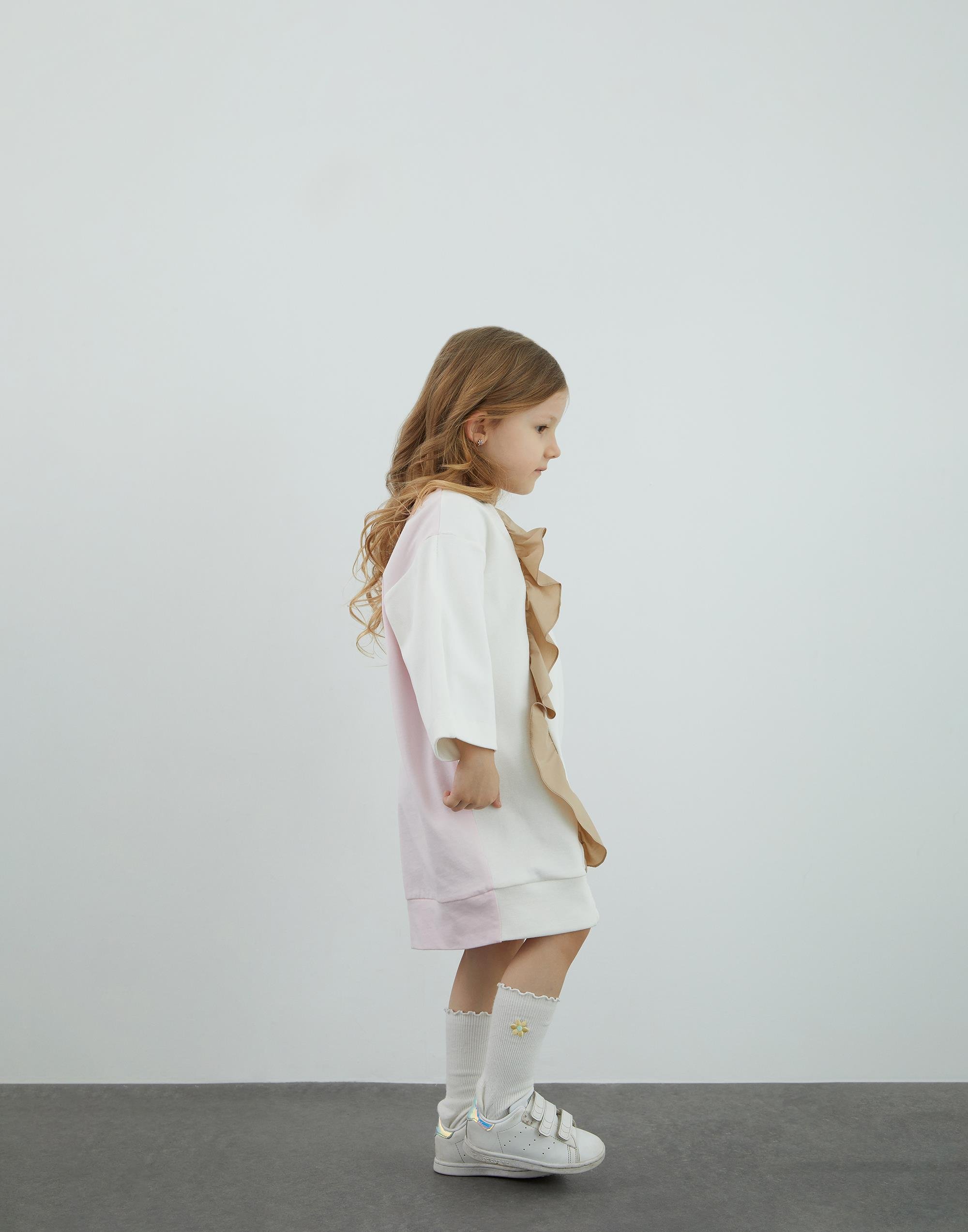 Garni Ve Nakış Detaylı Ekru Sweatshirt Elbise - junior, designer dresses, bachelorette, party dresses and graduation dresses.