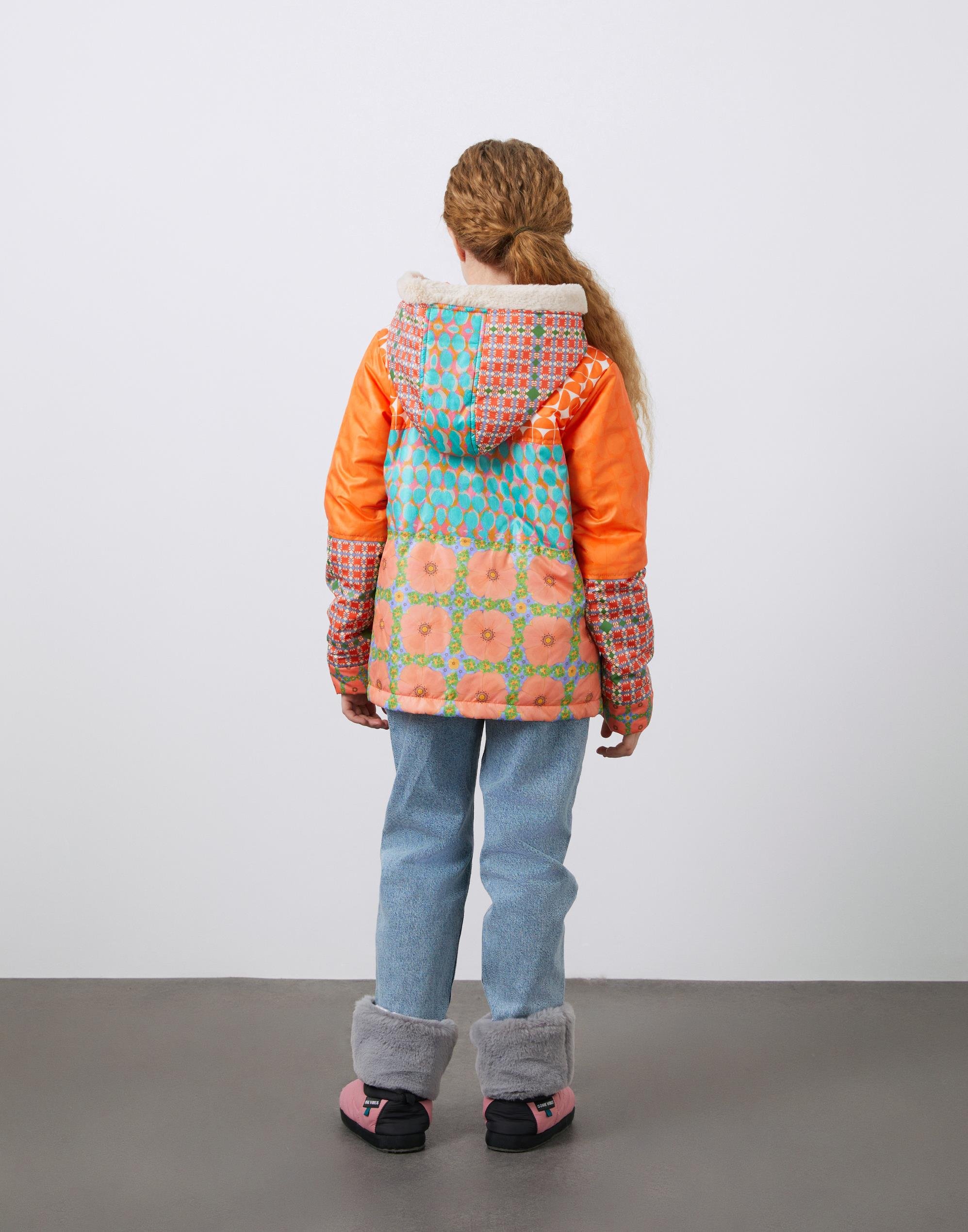 Garni ve Peluş Detaylı Kız Çocuk Kapüşonlu Şişme Mont - junior, designer dresses, bachelorette, party dresses and graduation dresses.