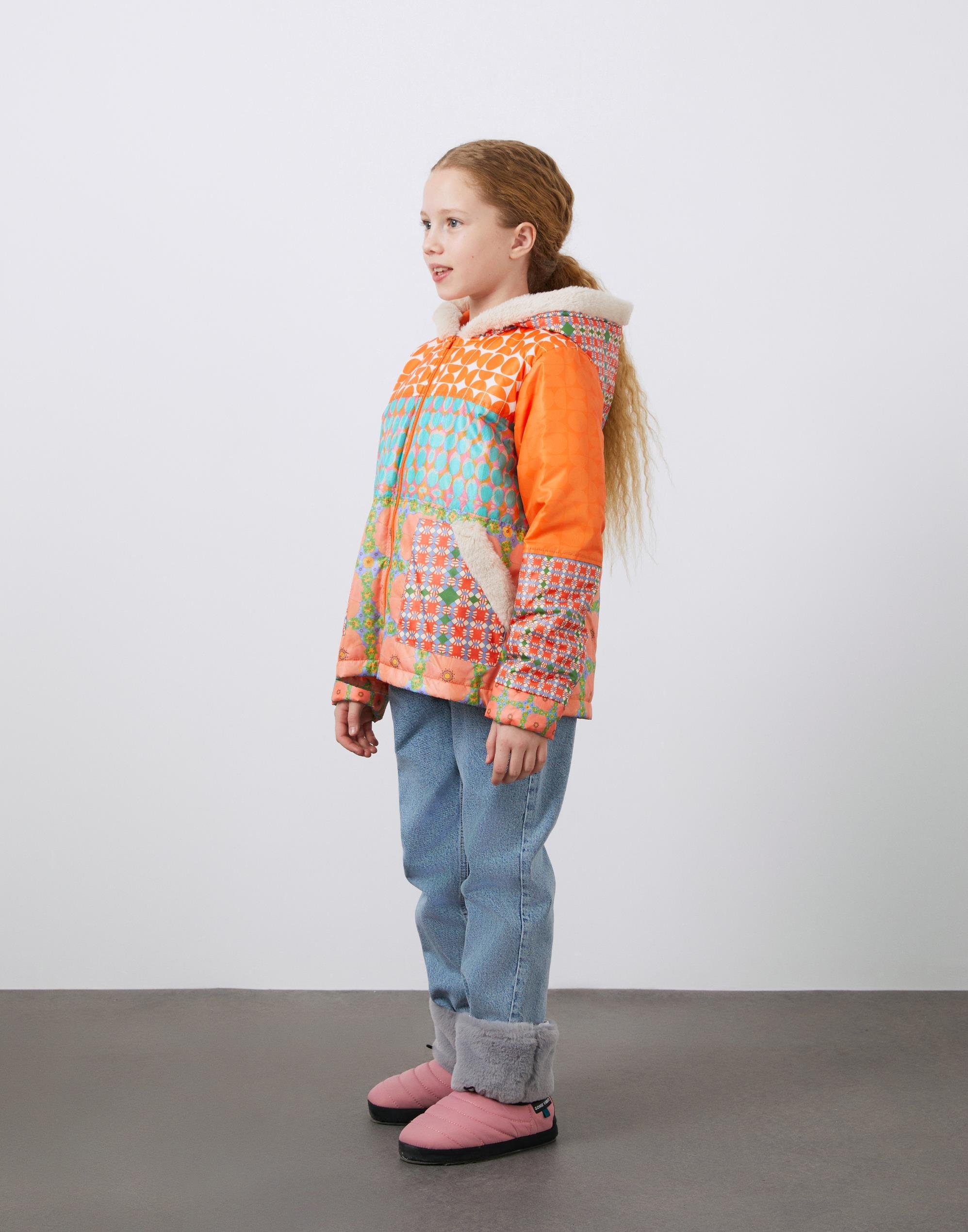 Garni ve Peluş Detaylı Kız Çocuk Kapüşonlu Şişme Mont - junior, designer dresses, bachelorette, party dresses and graduation dresses.