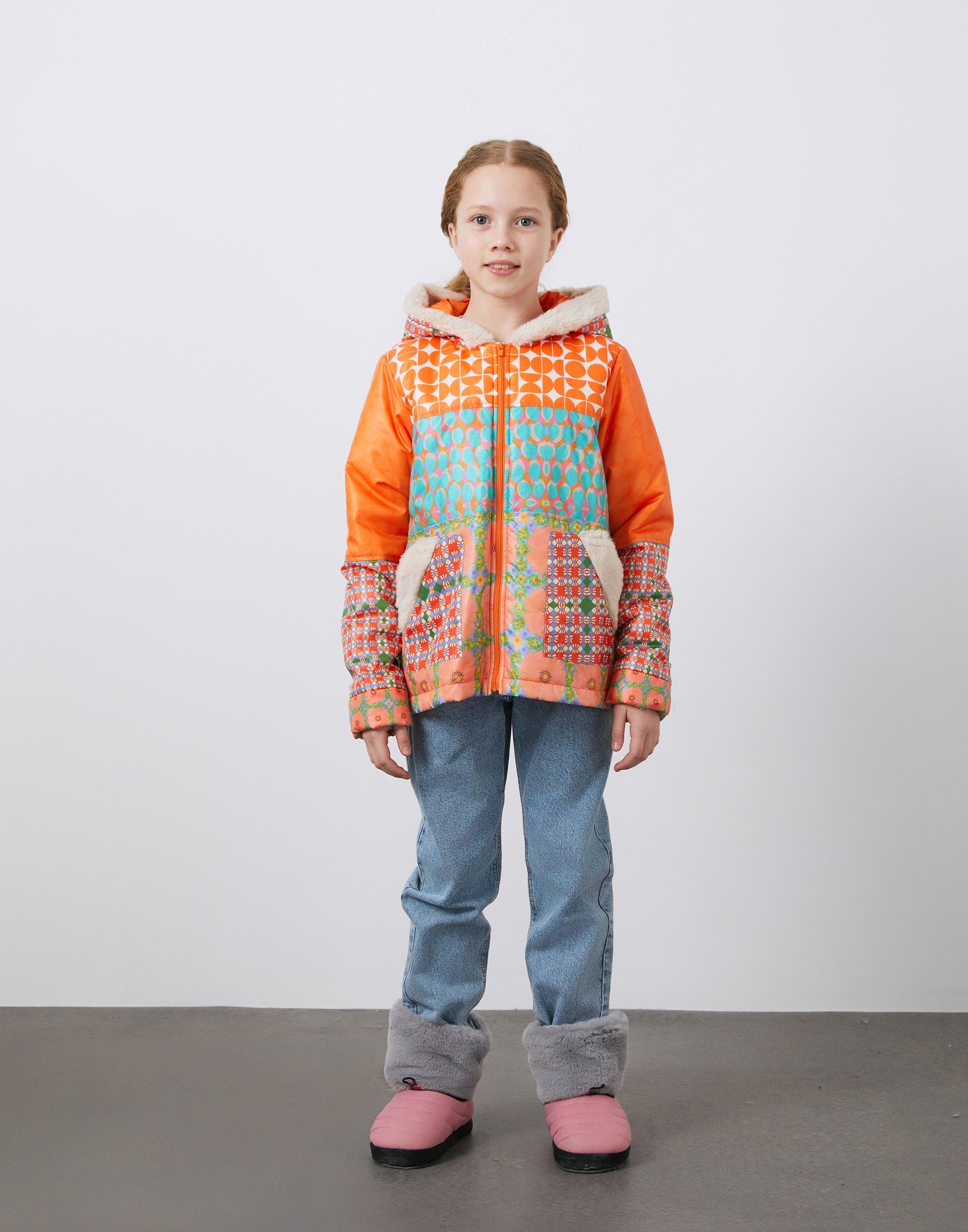 Garni ve Peluş Detaylı Kız Çocuk Kapüşonlu Şişme Mont - junior, designer dresses, bachelorette, party dresses and graduation dresses.