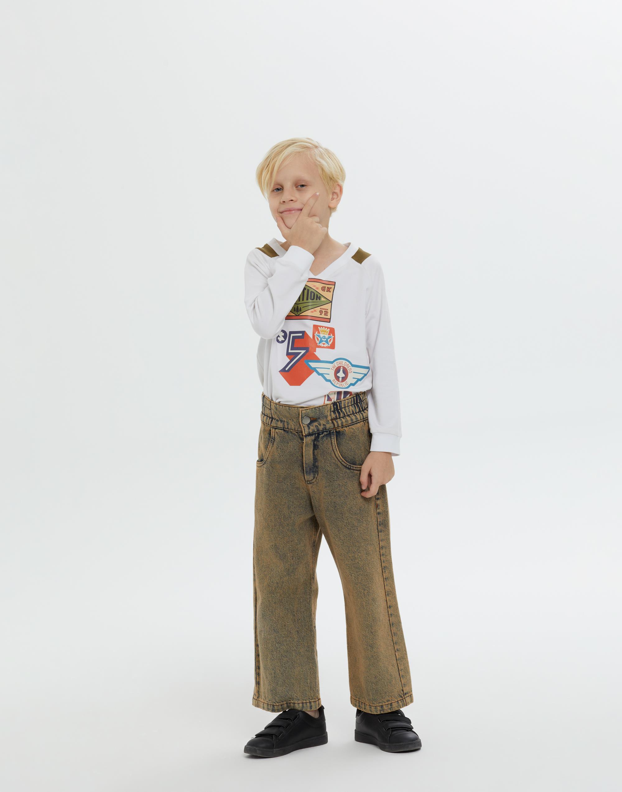 Geniş Lastikli Cepli Yıkamalı Mavi Erkek Çocuk Denim Pantolon - junior, designer dresses, bachelorette, party dresses and graduation dresses.