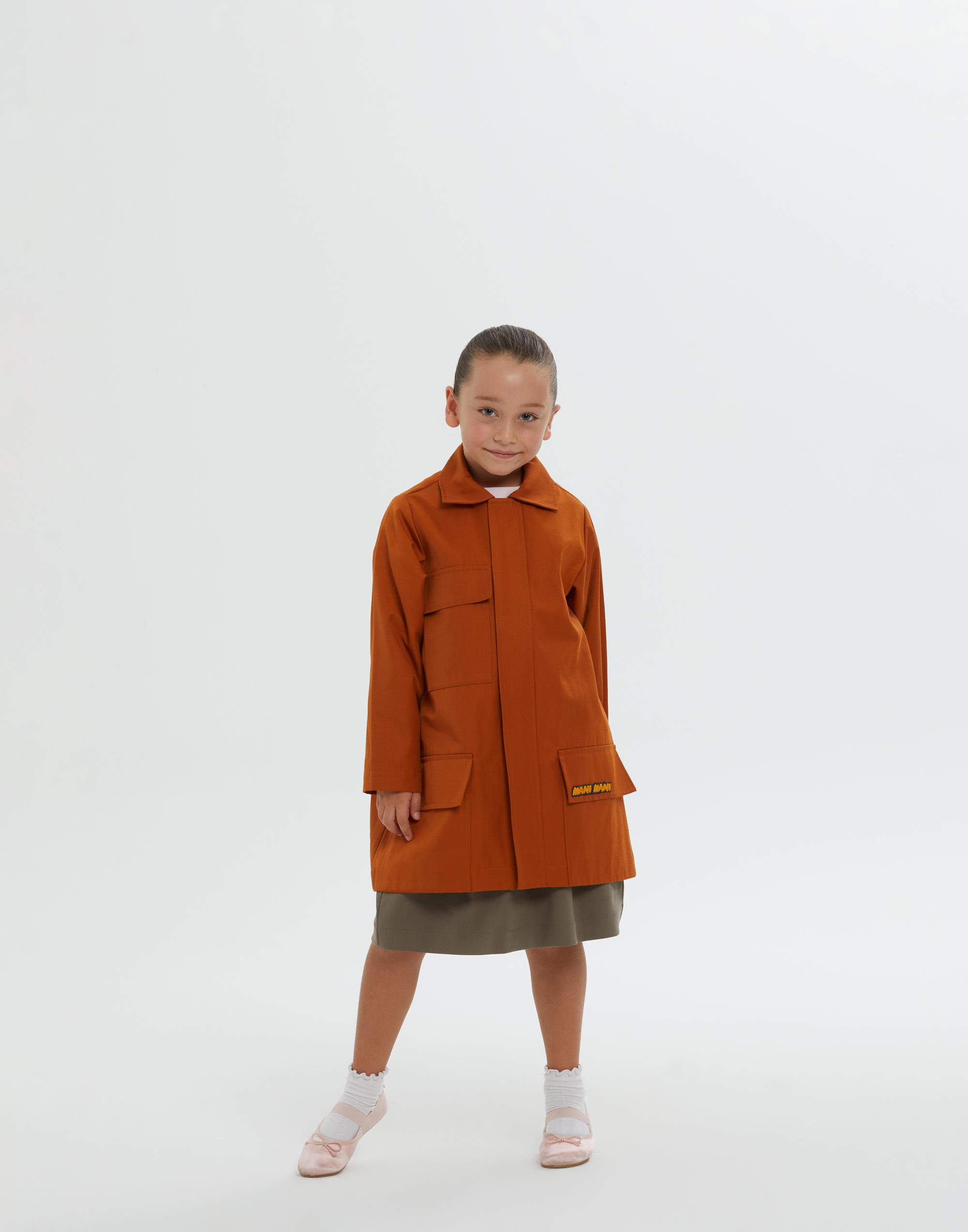 Gömlek Yakalı  Aplike Nakışlı Astarsız Kahverengi Kız Çocuk Ceket - junior, designer dresses, bachelorette, party dresses and graduation dresses.