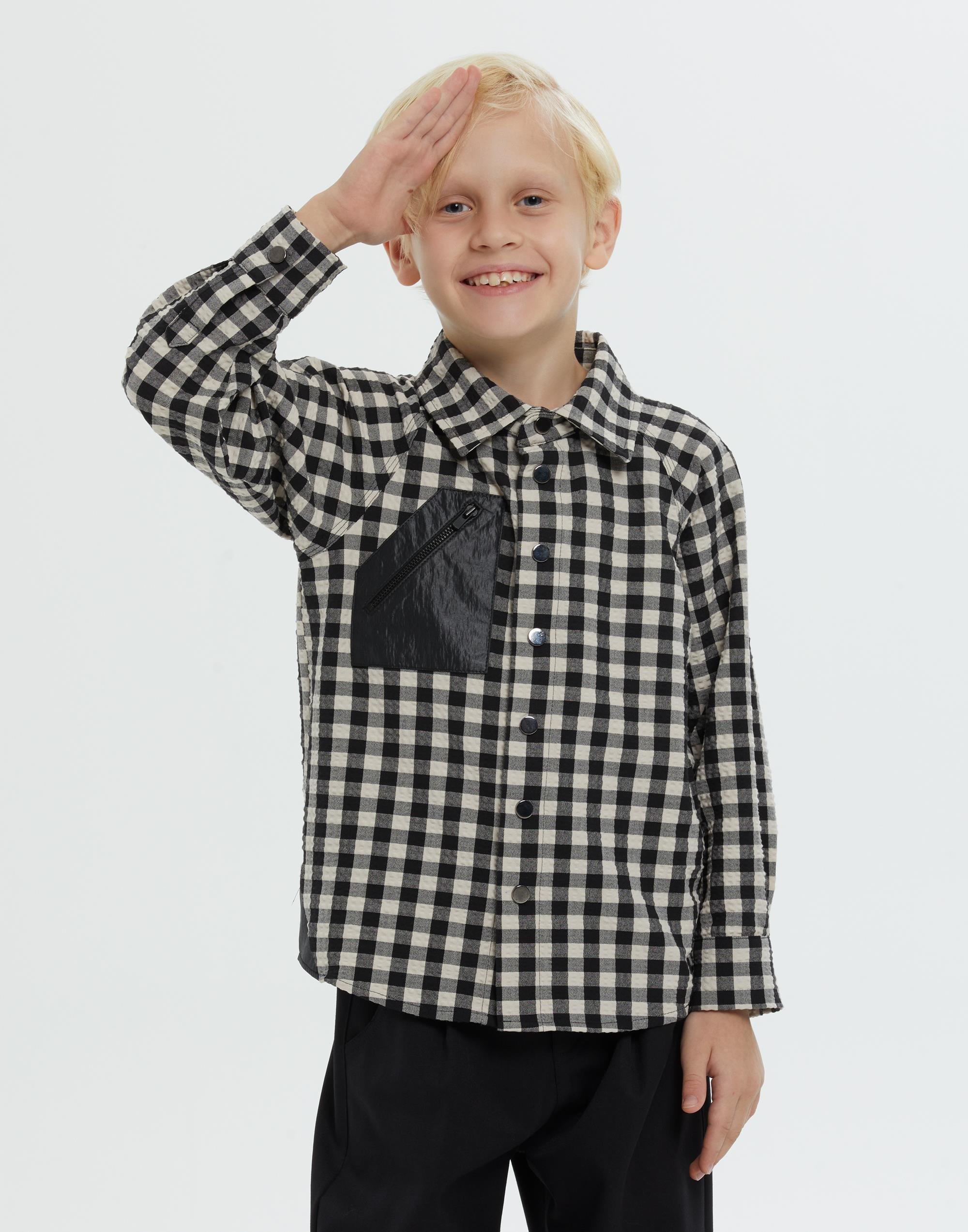 Gömlek Yakalı Çıtçıt Kapamalı Desenli Siyah Erkek Çocuk Gömlek - junior, designer dresses, bachelorette, party dresses and graduation dresses.