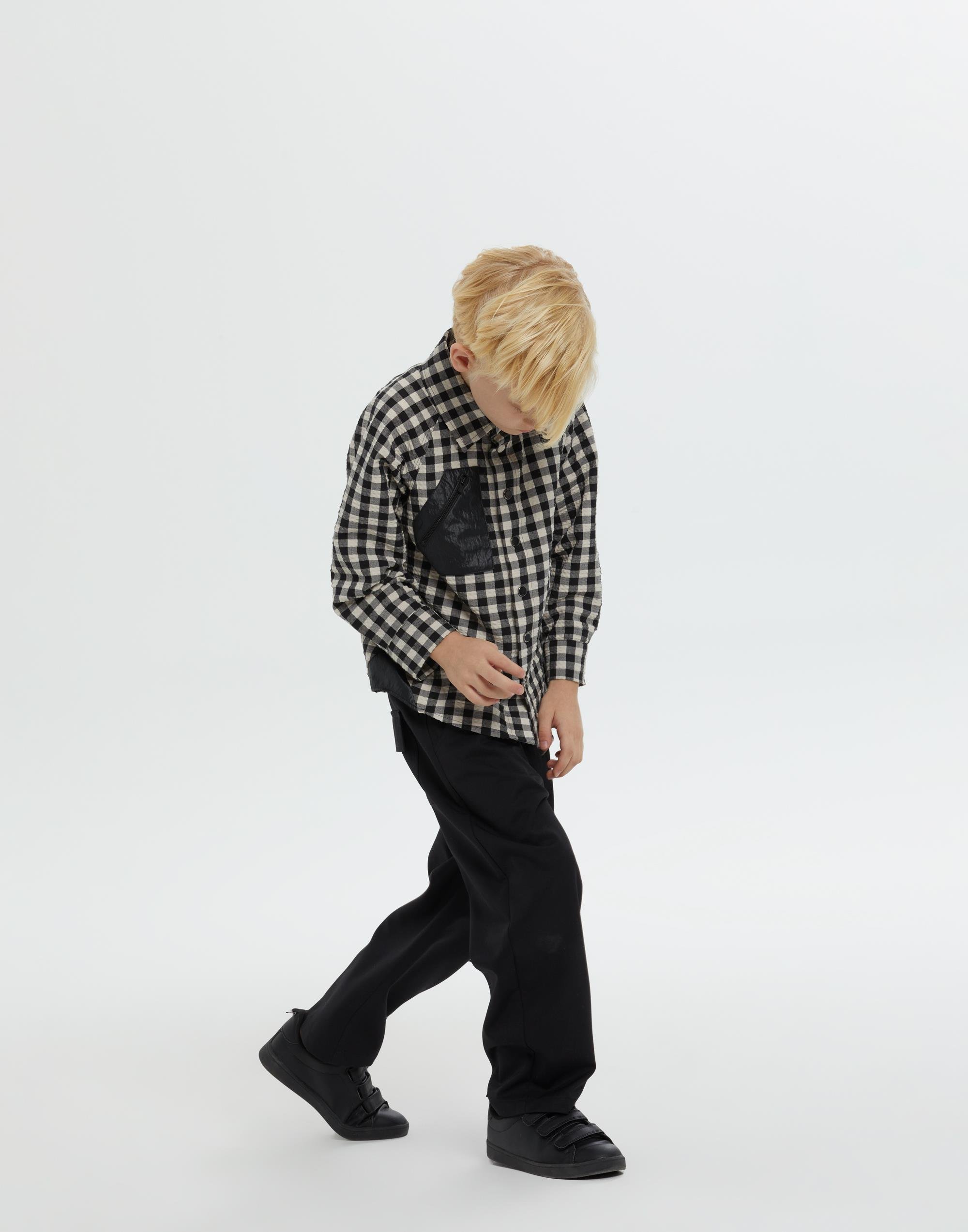 Gömlek Yakalı Çıtçıt Kapamalı Desenli Siyah Erkek Çocuk Gömlek - junior, designer dresses, bachelorette, party dresses and graduation dresses.