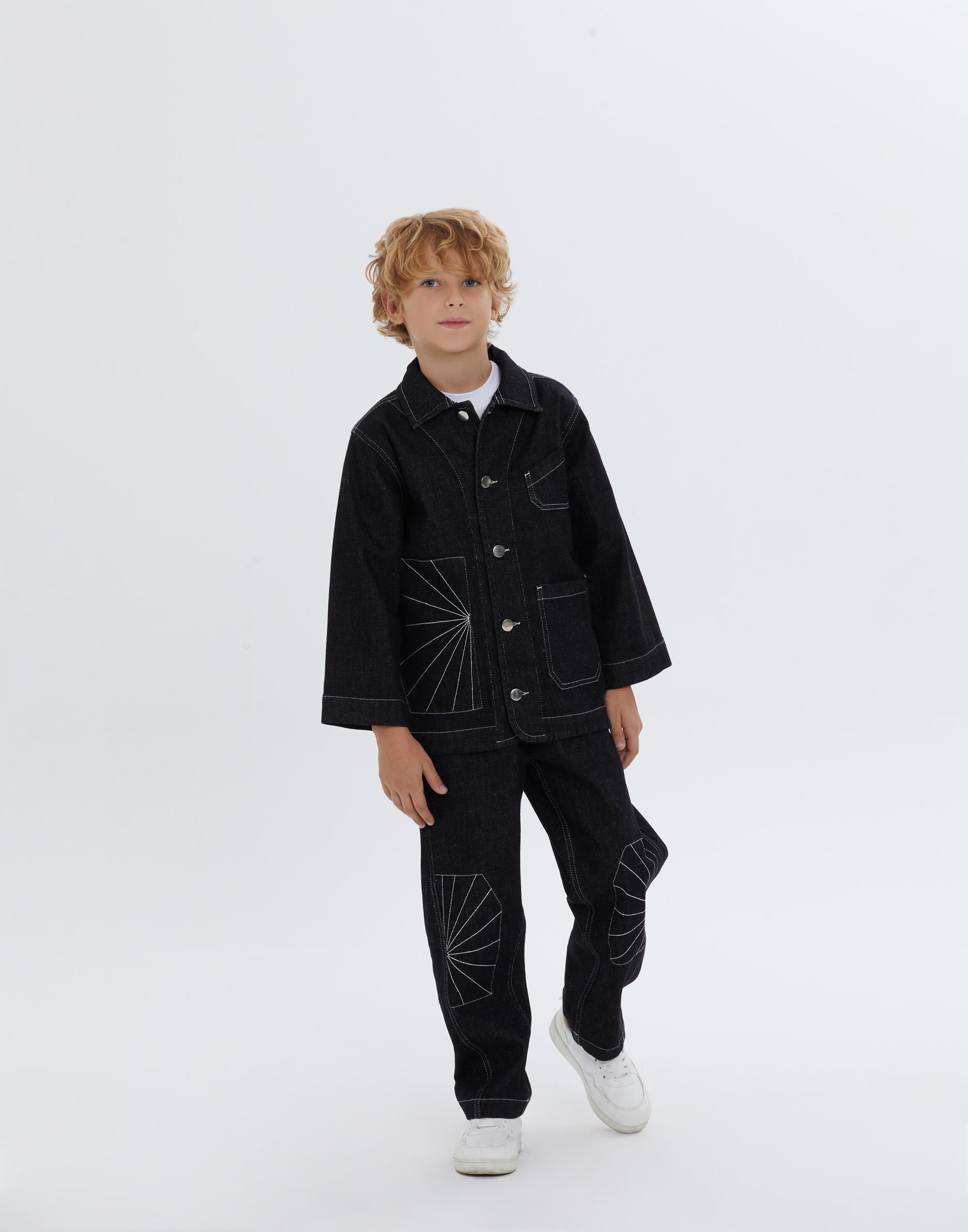 Gömlek Yakalı Dikiş Detaylı Siyah Erkek Çocuk Ceket - junior, designer dresses, bachelorette, party dresses and graduation dresses.