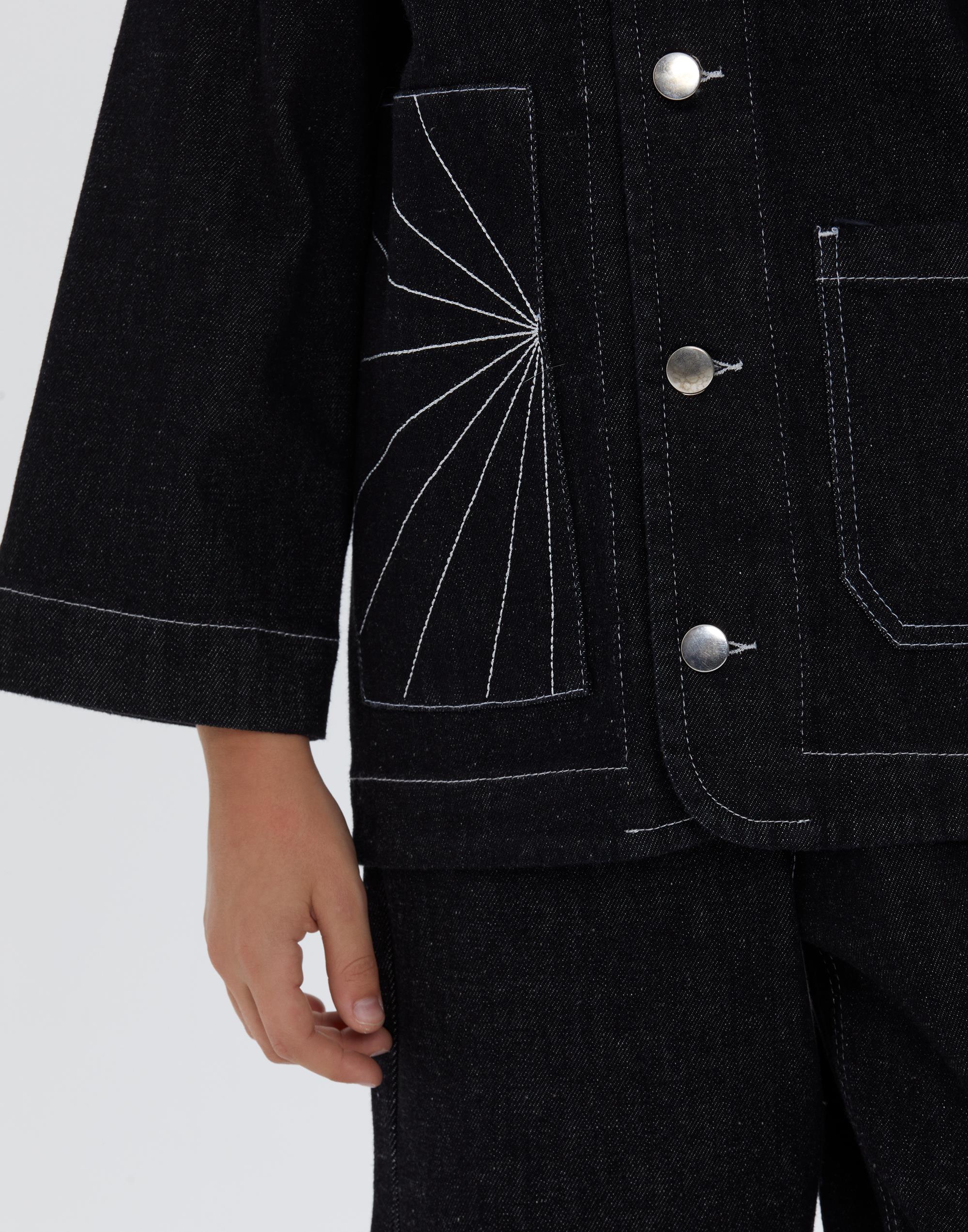 Gömlek Yakalı Dikiş Detaylı Siyah Erkek Çocuk Ceket - junior, designer dresses, bachelorette, party dresses and graduation dresses.