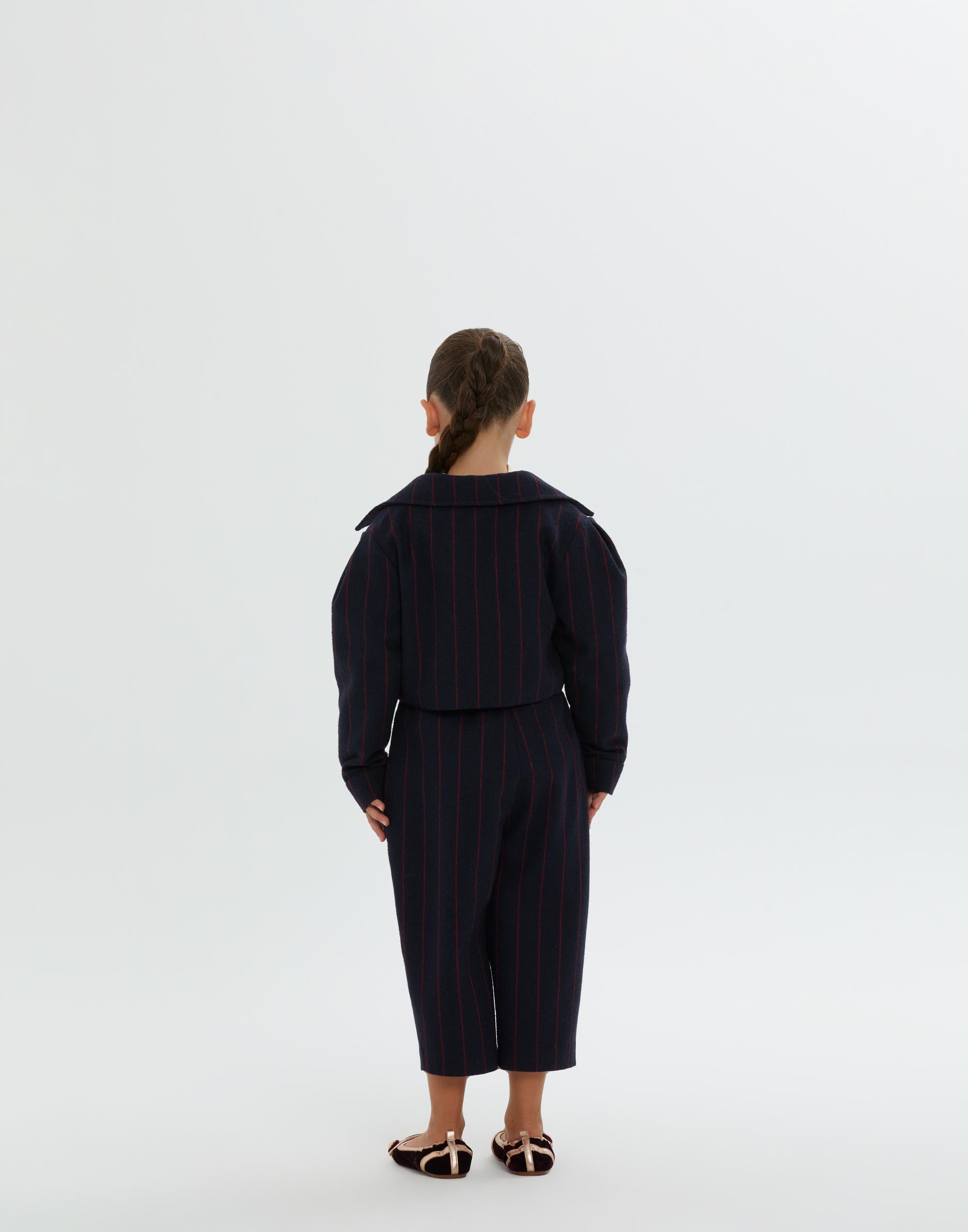 Gömlek Yakalı Kollarda Pili Katlamalı  Astarlı Lacivert Kız Çocuk Ceket - junior, designer dresses, bachelorette, party dresses and graduation dresses.