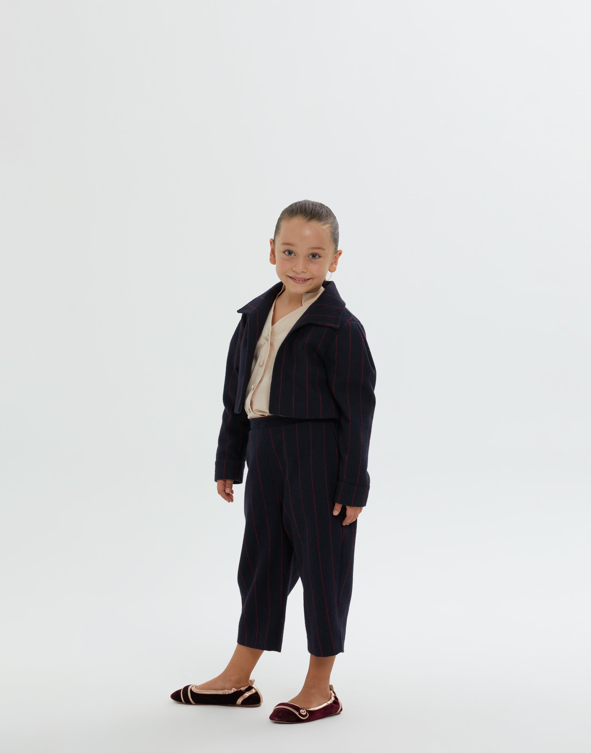 Gömlek Yakalı Kollarda Pili Katlamalı  Astarlı Lacivert Kız Çocuk Ceket - junior, designer dresses, bachelorette, party dresses and graduation dresses.