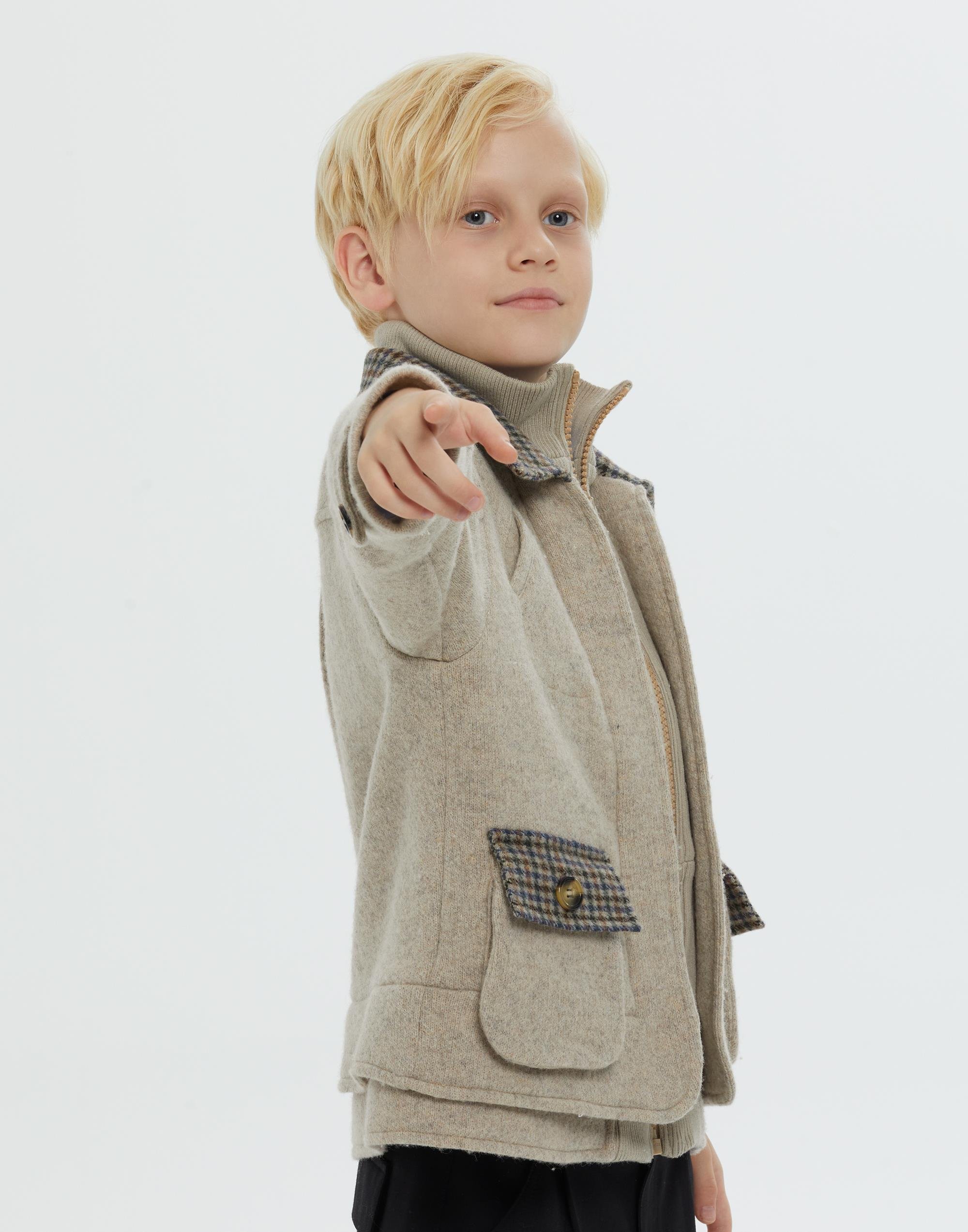 Gömlek Yakalı Torba Cepli Astarlı Kahverengi Erkek Çocuk Ceket - junior, designer dresses, bachelorette, party dresses and graduation dresses.