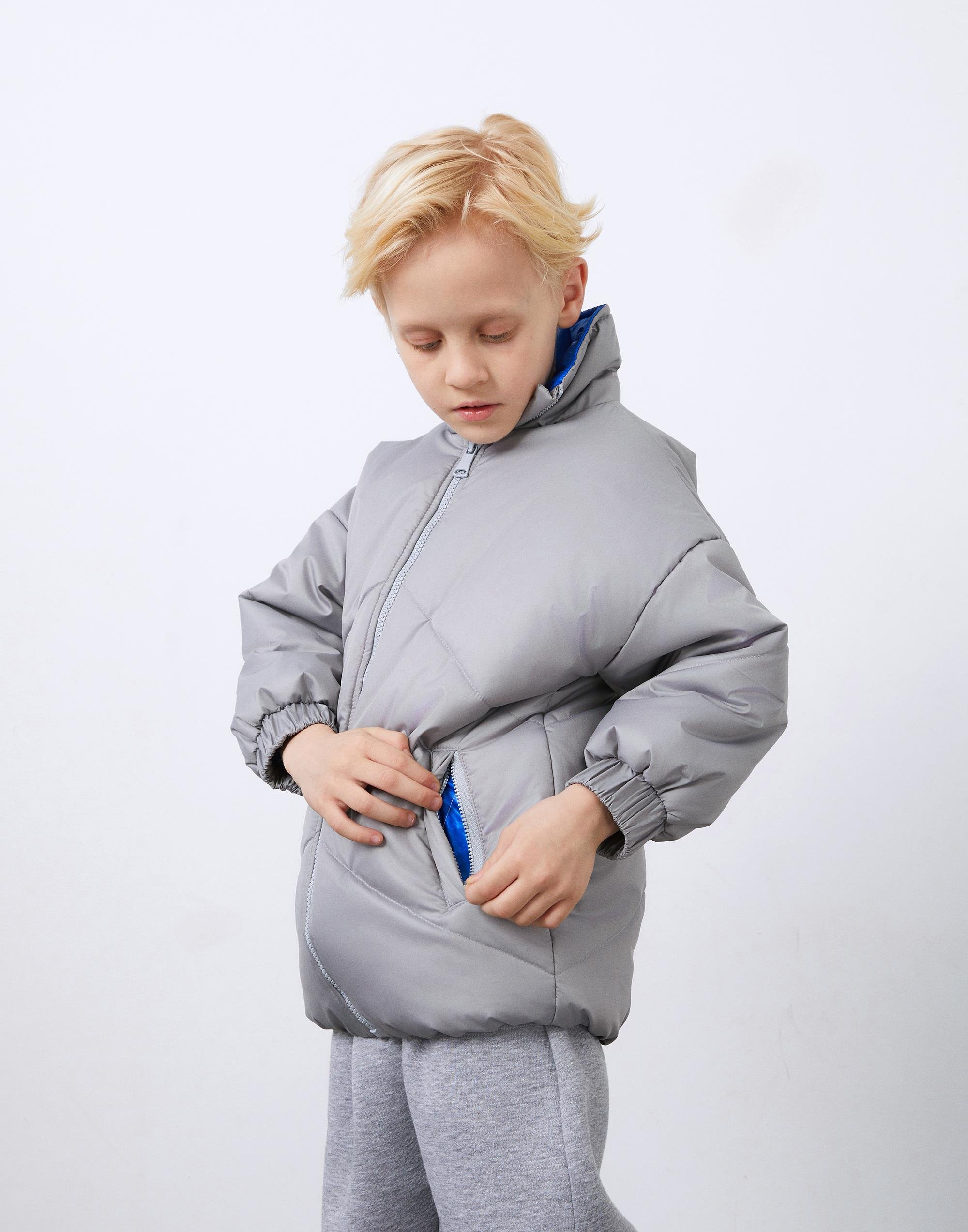 Gri Erkek Çocuk Şişme Mont - junior, designer dresses, bachelorette, party dresses and graduation dresses.