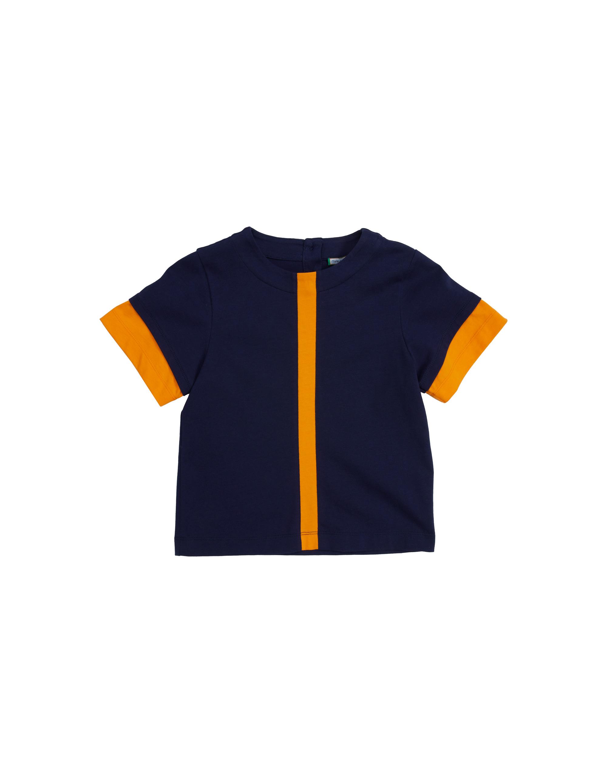 Navy Blue T-Shirt With Two-Tone And Back Center Button - junior, designer dresses, bachelorette, party dresses and graduation dresses.