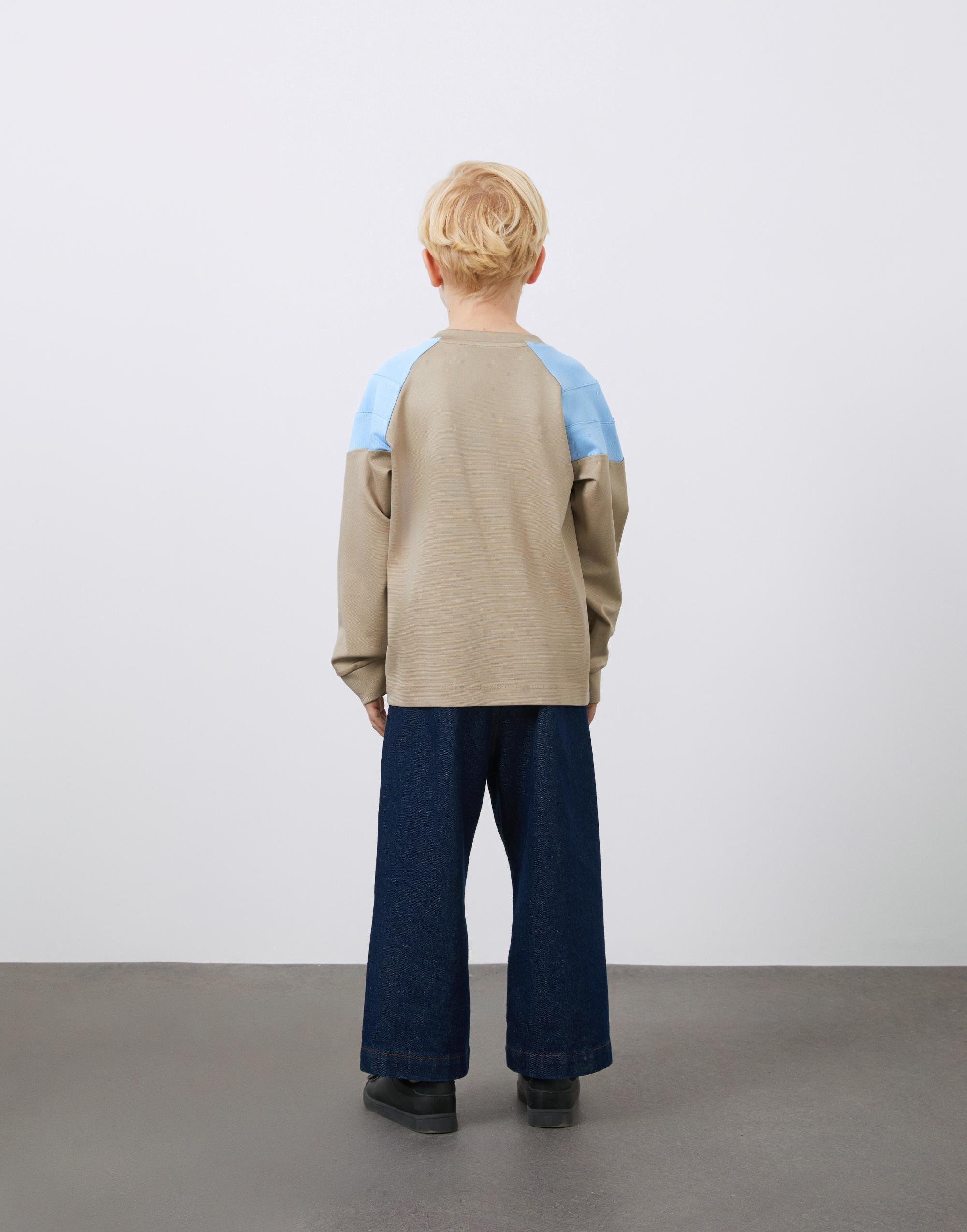 Two-Tone Beige Boy's Sweatshirt - junior, designer dresses, bachelorette, party dresses and graduation dresses.