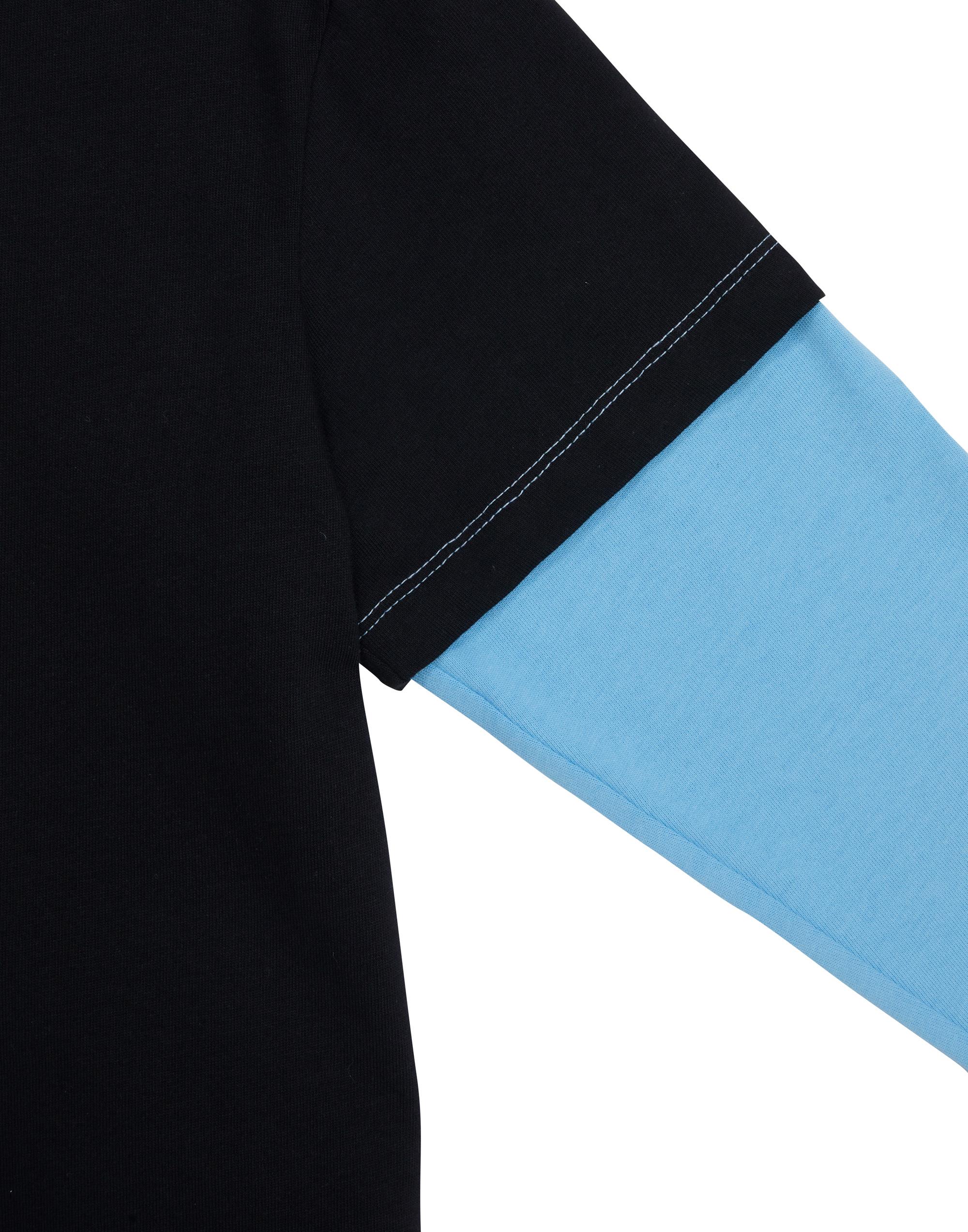 Black T-Shirt With Two-Tone And Double-Layered Look - junior, designer dresses, bachelorette, party dresses and graduation dresses.