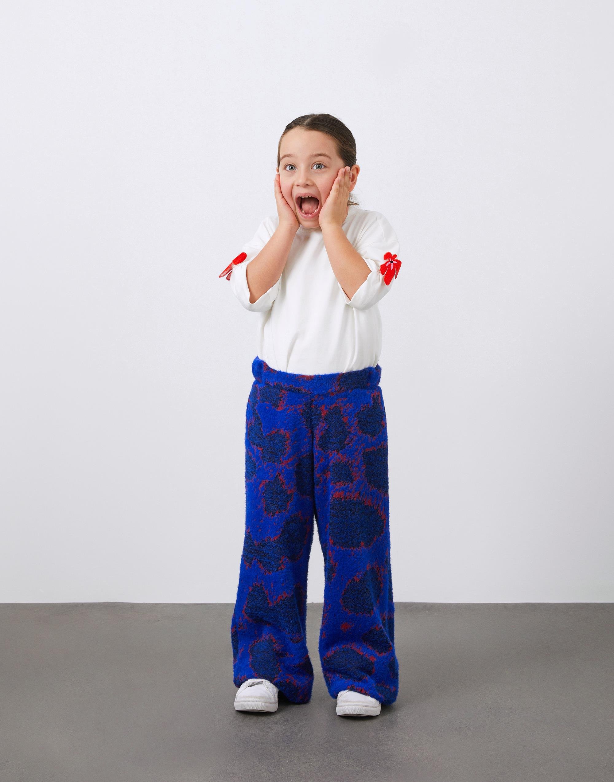 Jakarlı Bol Paça Kız Çocuk Pantolon - junior, designer dresses, bachelorette, party dresses and graduation dresses.