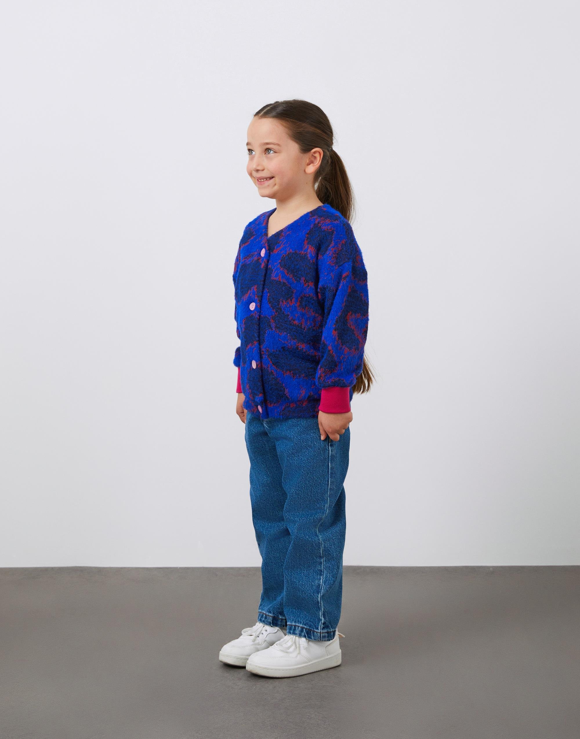 Jakarlı Kız Çocuk Hırka - junior, designer dresses, bachelorette, party dresses and graduation dresses.