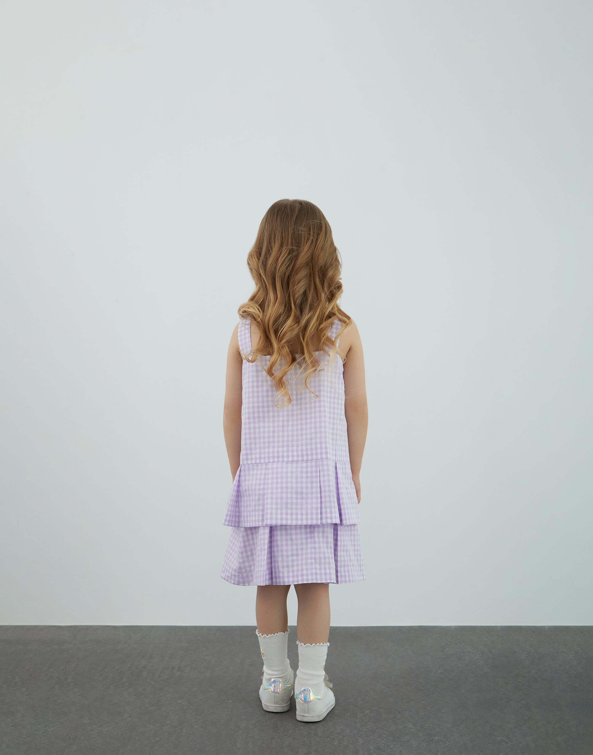 Kalın Askılı Etek Ucu Pilili Mor Bluz - junior, designer dresses, bachelorette, party dresses and graduation dresses.