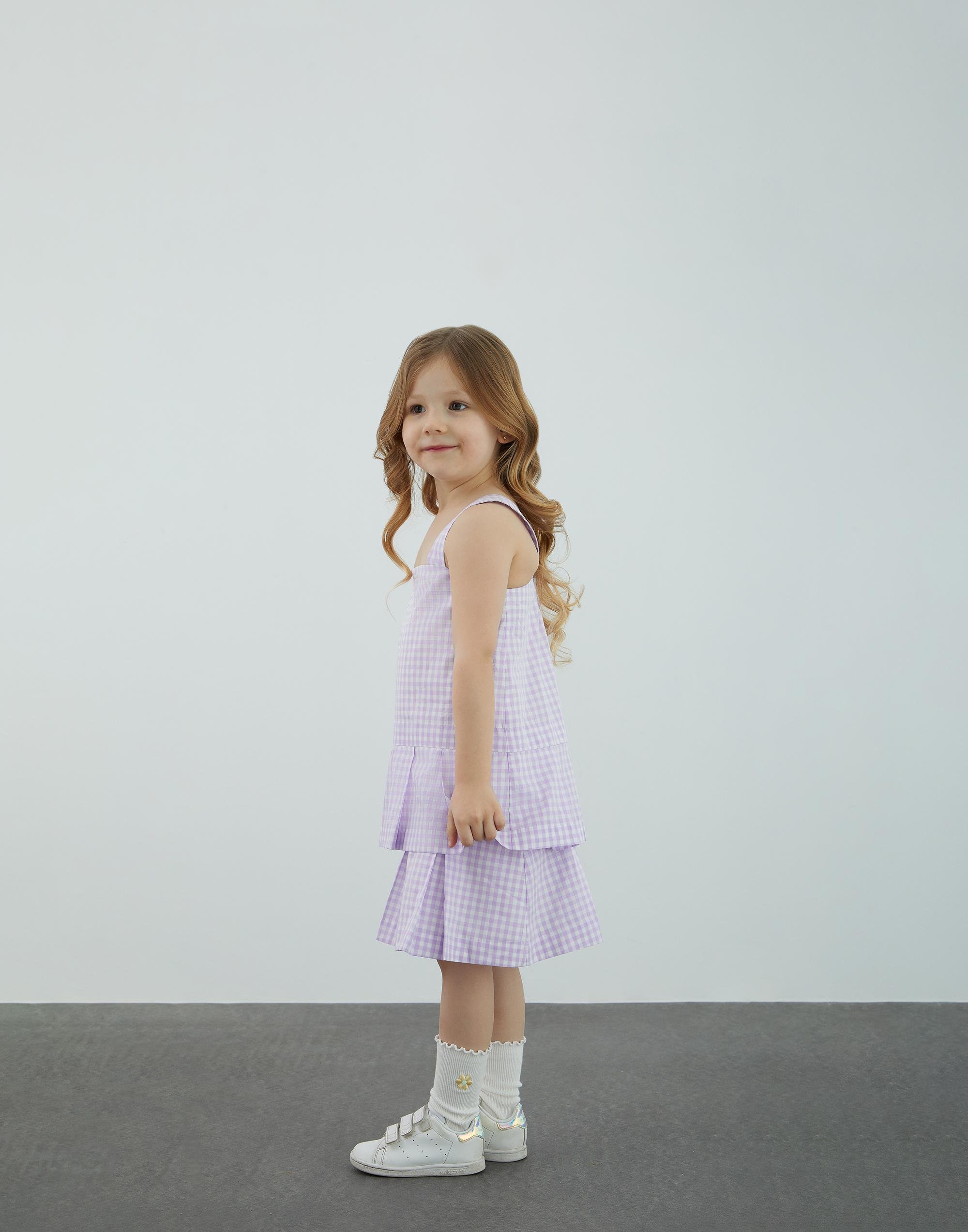 Kalın Askılı Etek Ucu Pilili Mor Bluz - junior, designer dresses, bachelorette, party dresses and graduation dresses.