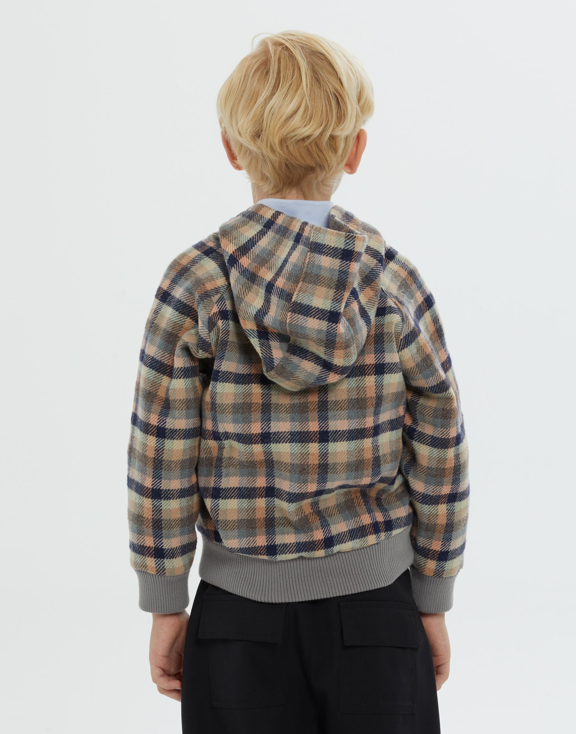 Kapüşonlu Astarlı Ve Desenli Gri Erkek Çocuk Ceket - junior, designer dresses, bachelorette, party dresses and graduation dresses.