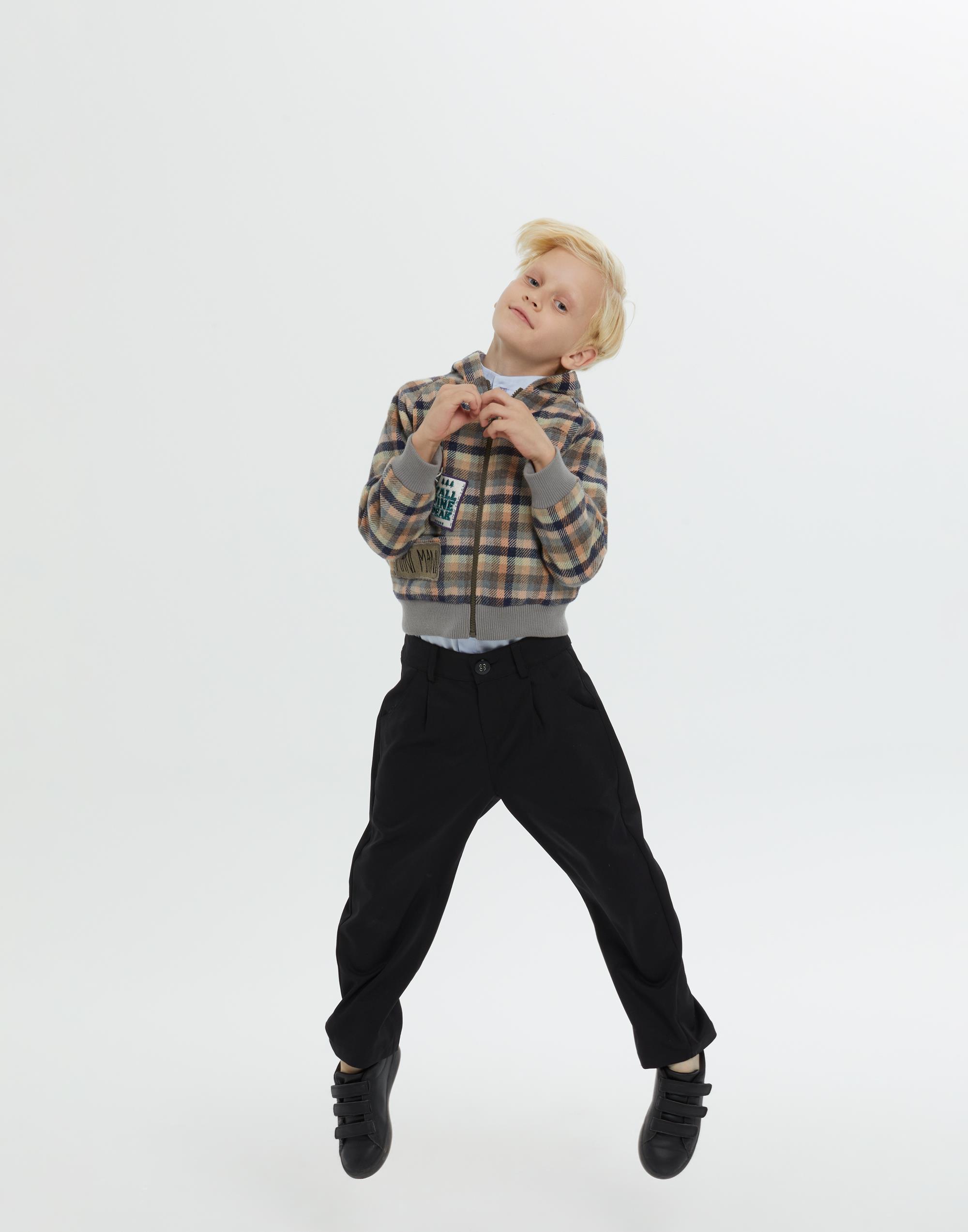 Kapüşonlu Astarlı Ve Desenli Gri Erkek Çocuk Ceket - junior, designer dresses, bachelorette, party dresses and graduation dresses.