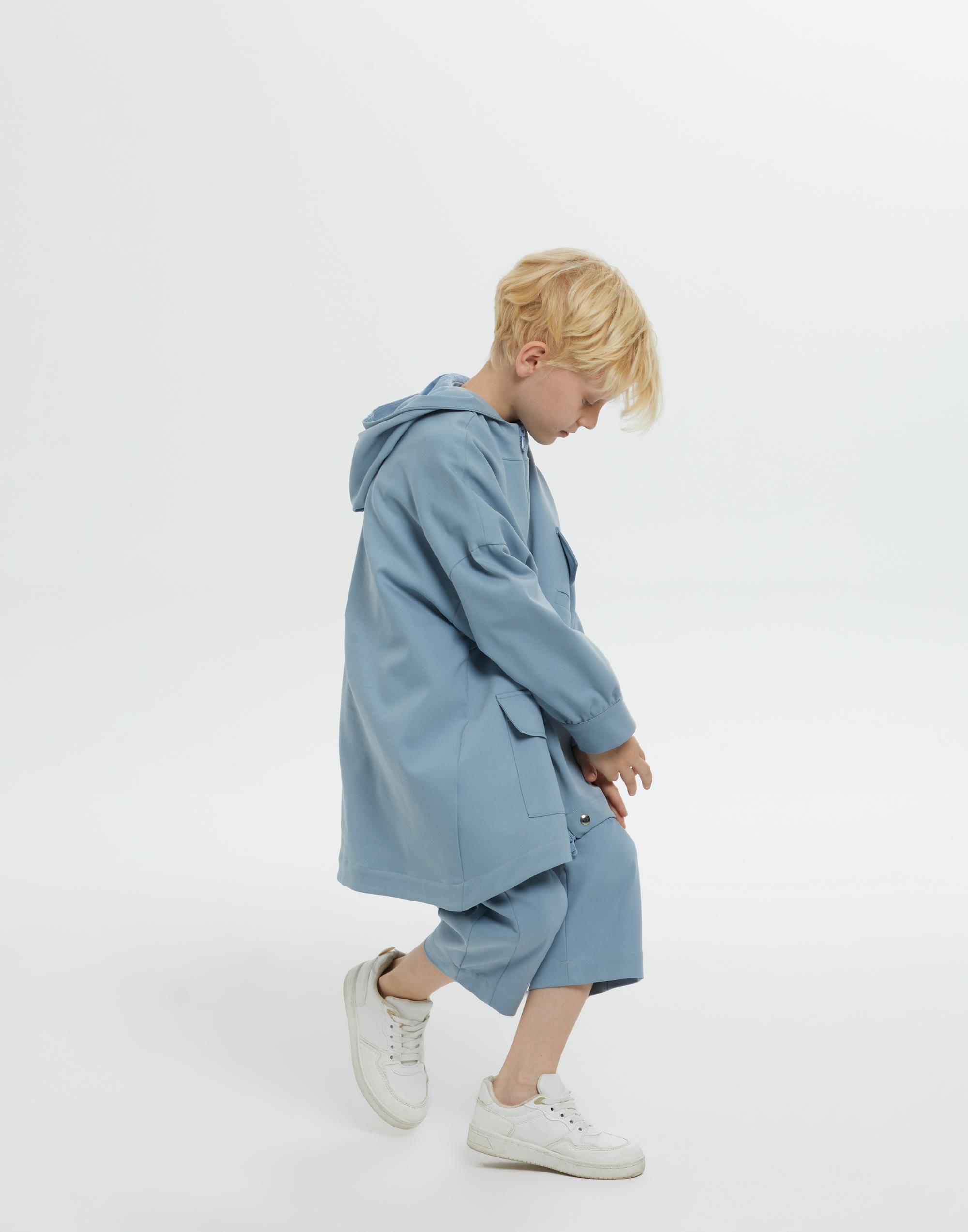 Kapüşonlu Fermuarlı Astarlı Oversıze Mavi Erkek Çocuk Ceket - junior, designer dresses, bachelorette, party dresses and graduation dresses.