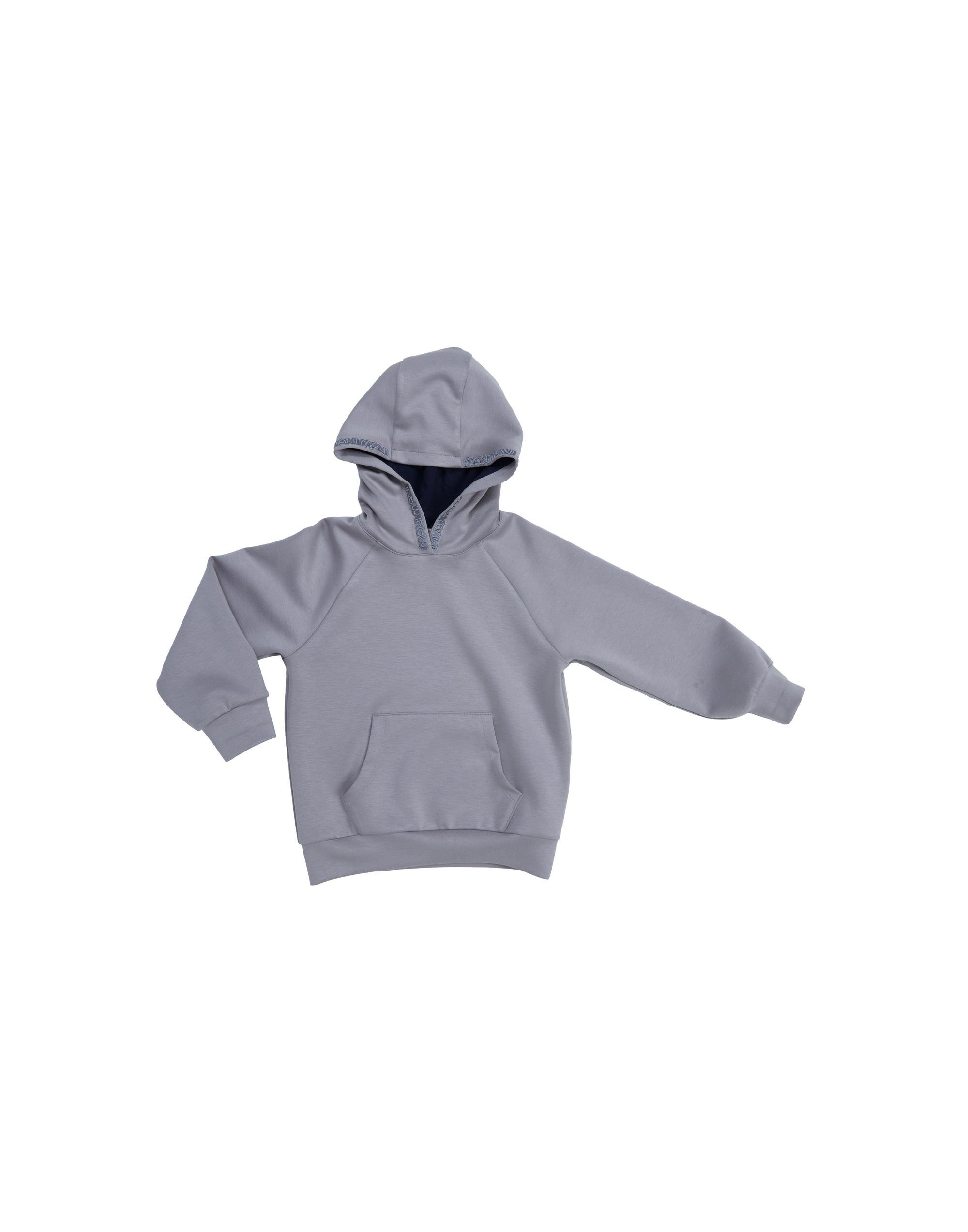 Gray Hoodie With Embroidered Detailing - junior, designer dresses, bachelorette, party dresses and graduation dresses.