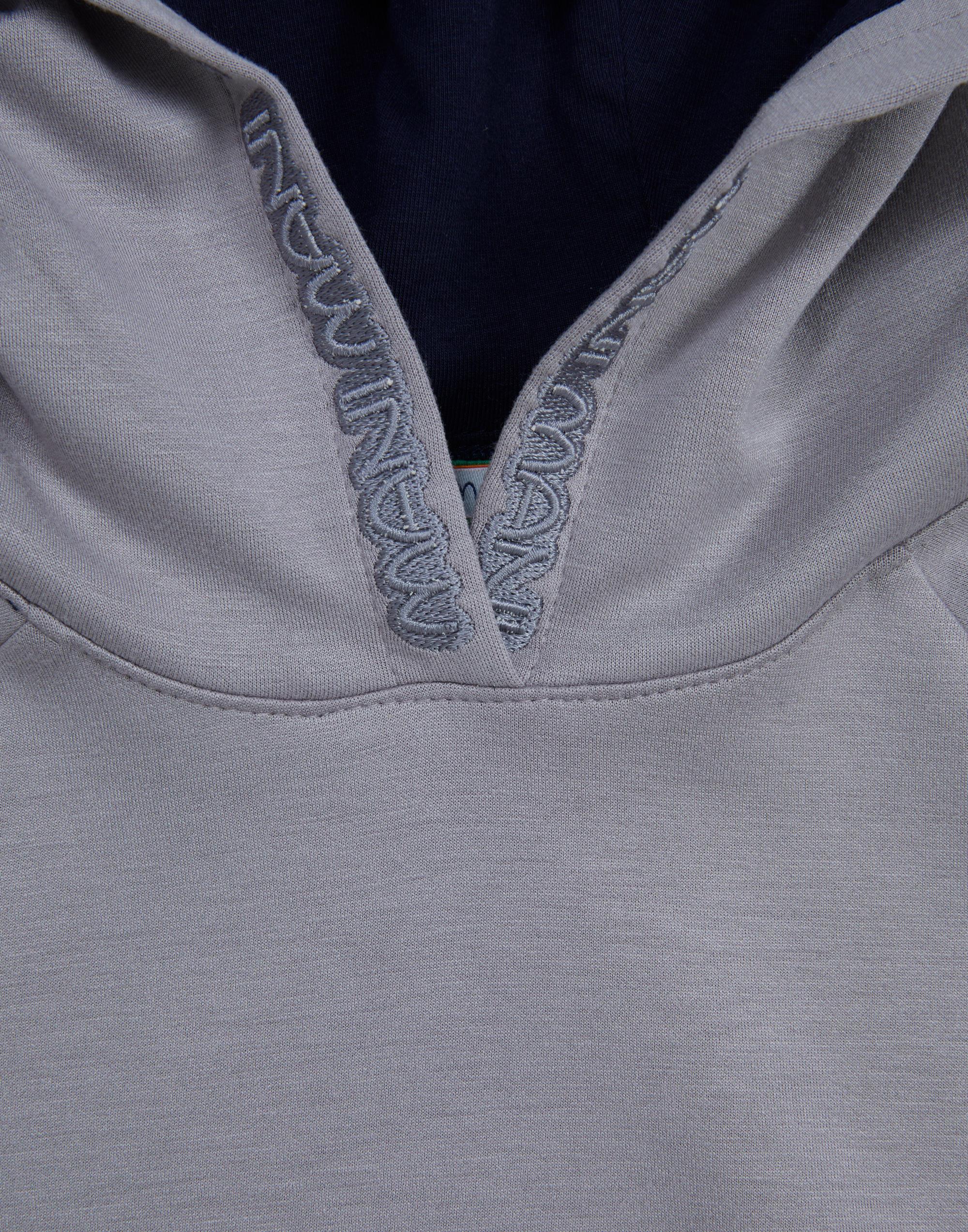 Gray Hoodie With Embroidered Detailing - junior, designer dresses, bachelorette, party dresses and graduation dresses.