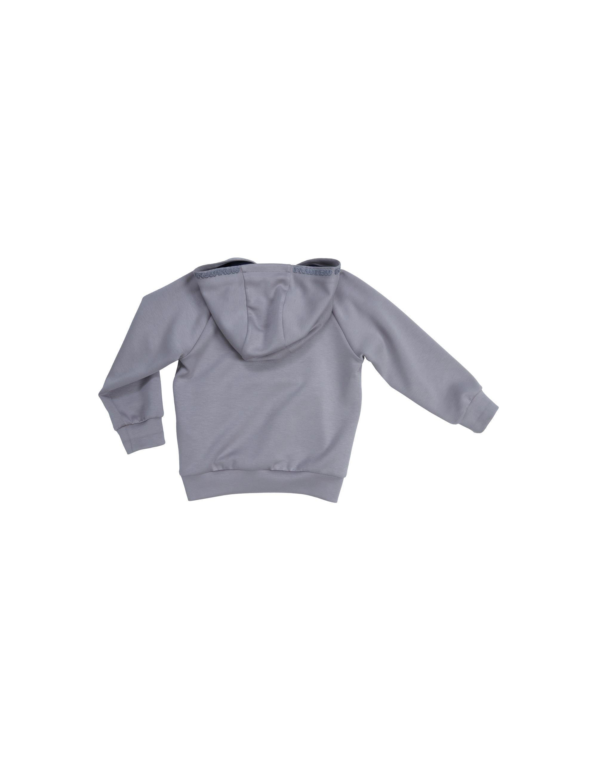 Gray Hoodie With Embroidered Detailing - junior, designer dresses, bachelorette, party dresses and graduation dresses.