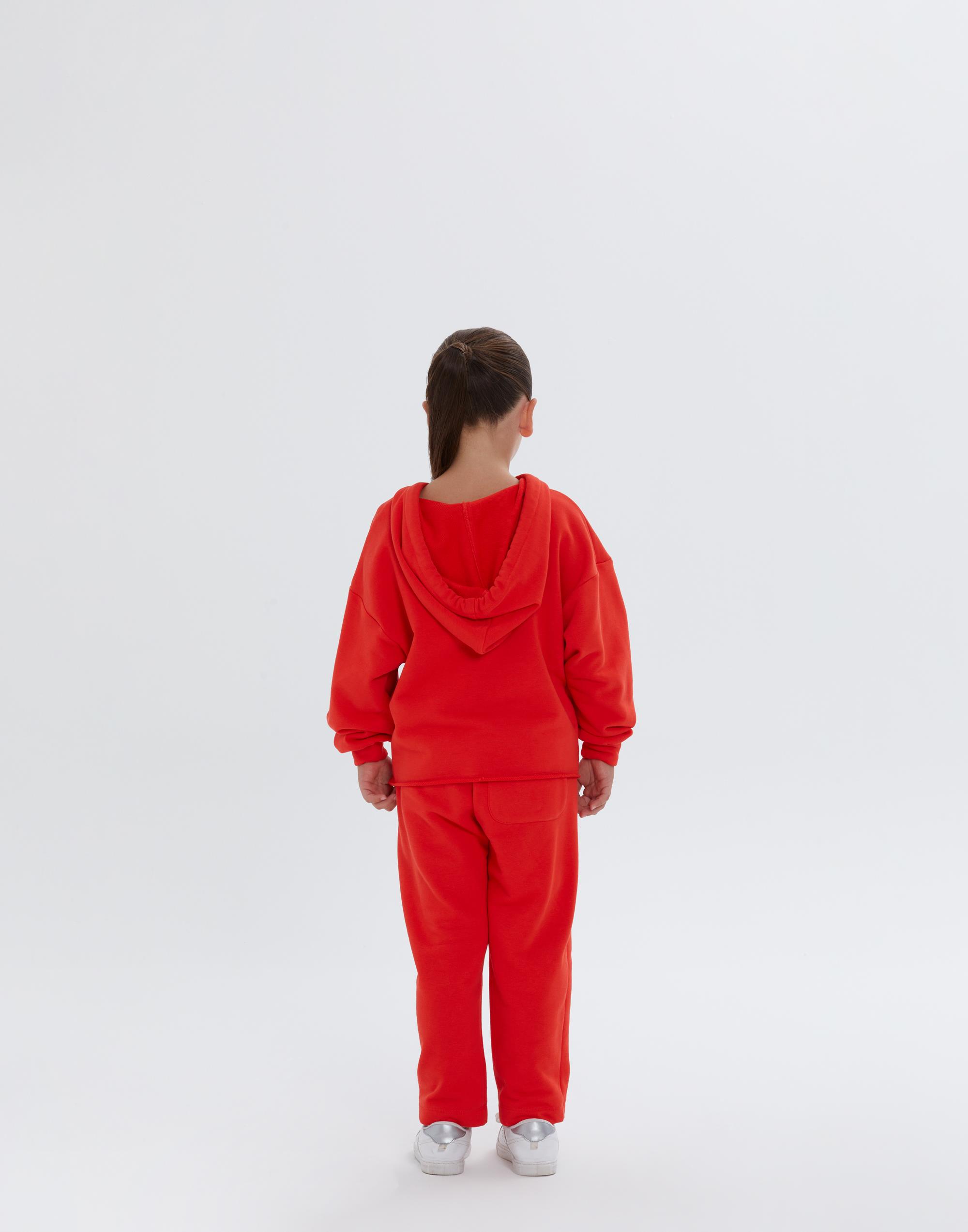 Kapüşonlu V Yakalı Nakışlı Kırmızı Kız Çocuk Sweatshırt - junior, designer dresses, bachelorette, party dresses and graduation dresses.